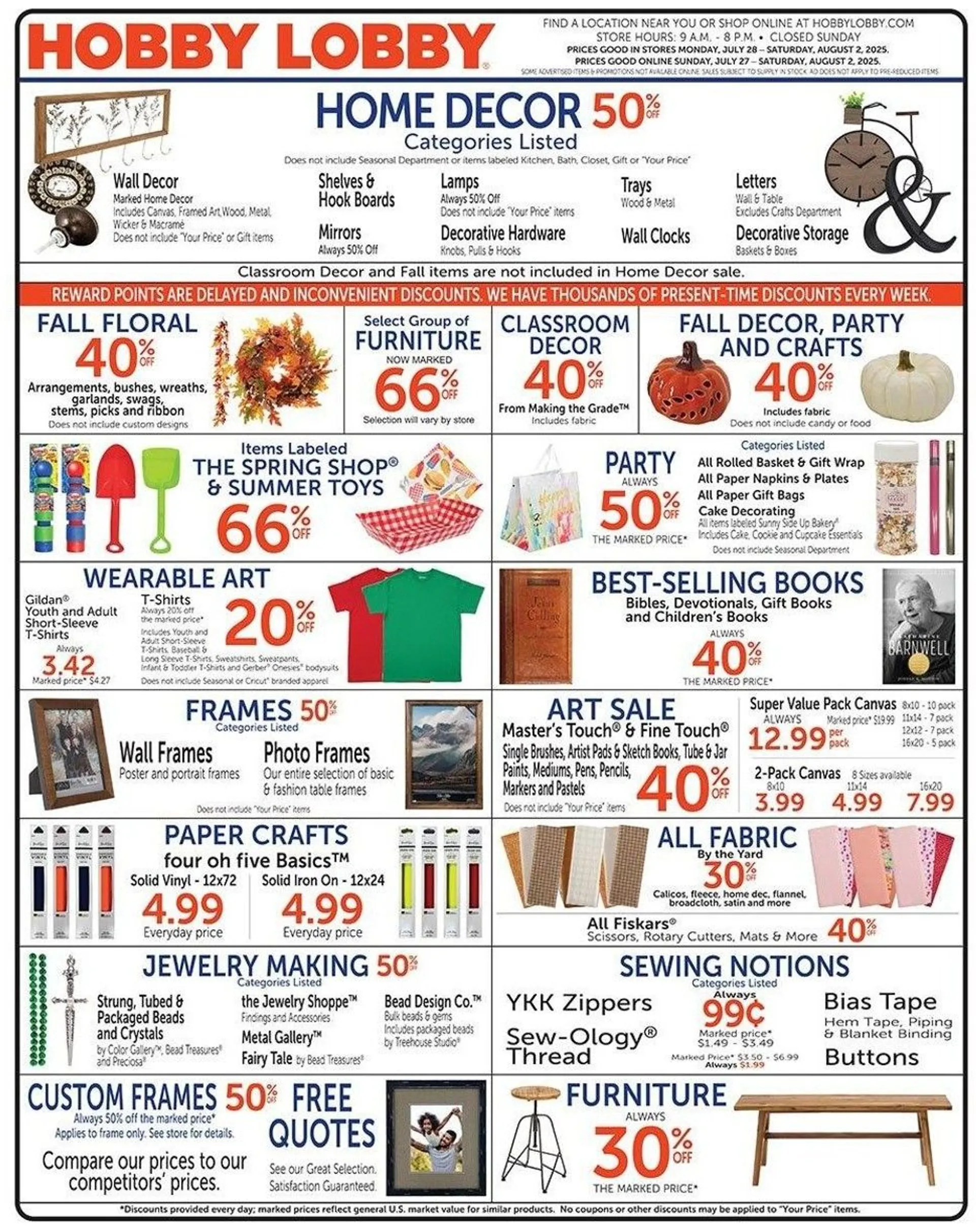 Weekly ad Hobby Lobby Sales from July 27 to August 2 2025 - Page 1