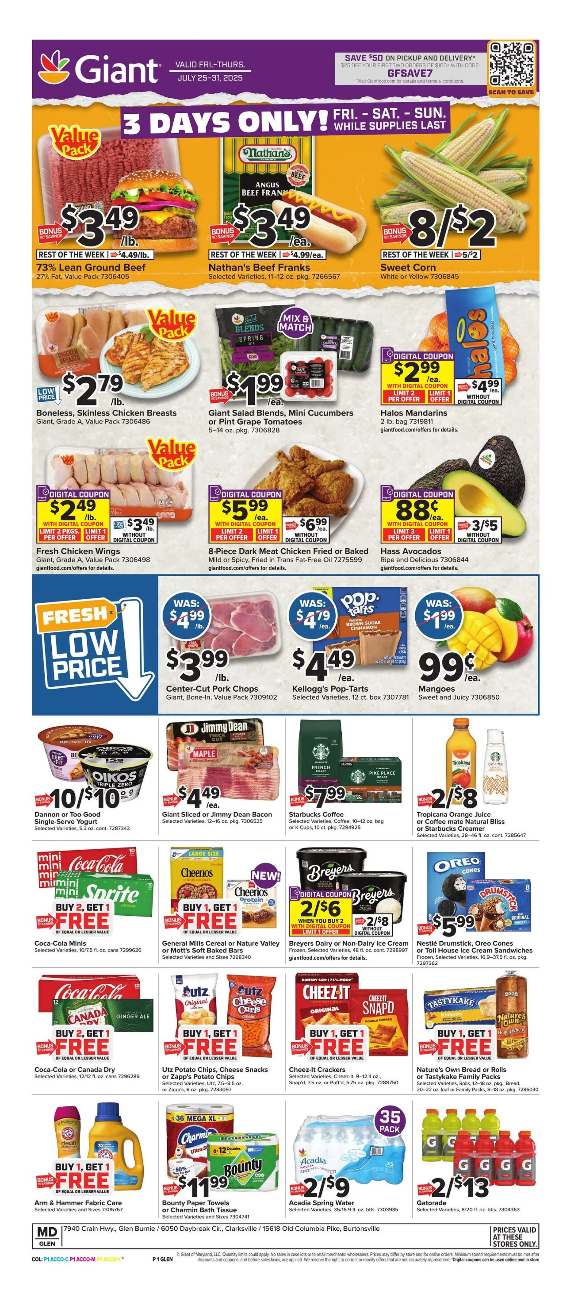 Weekly ad Giant Food Sales from July 25 to July 31 2025 - Page 1