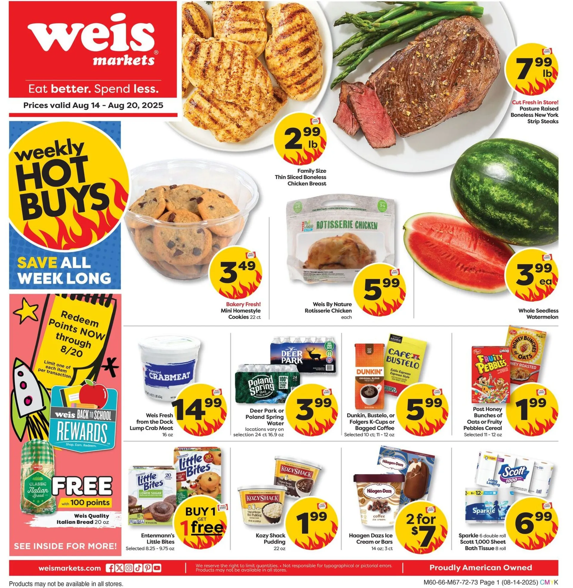 Weekly ad Weis Sales from August 14 to August 20 2025 - Page 1
