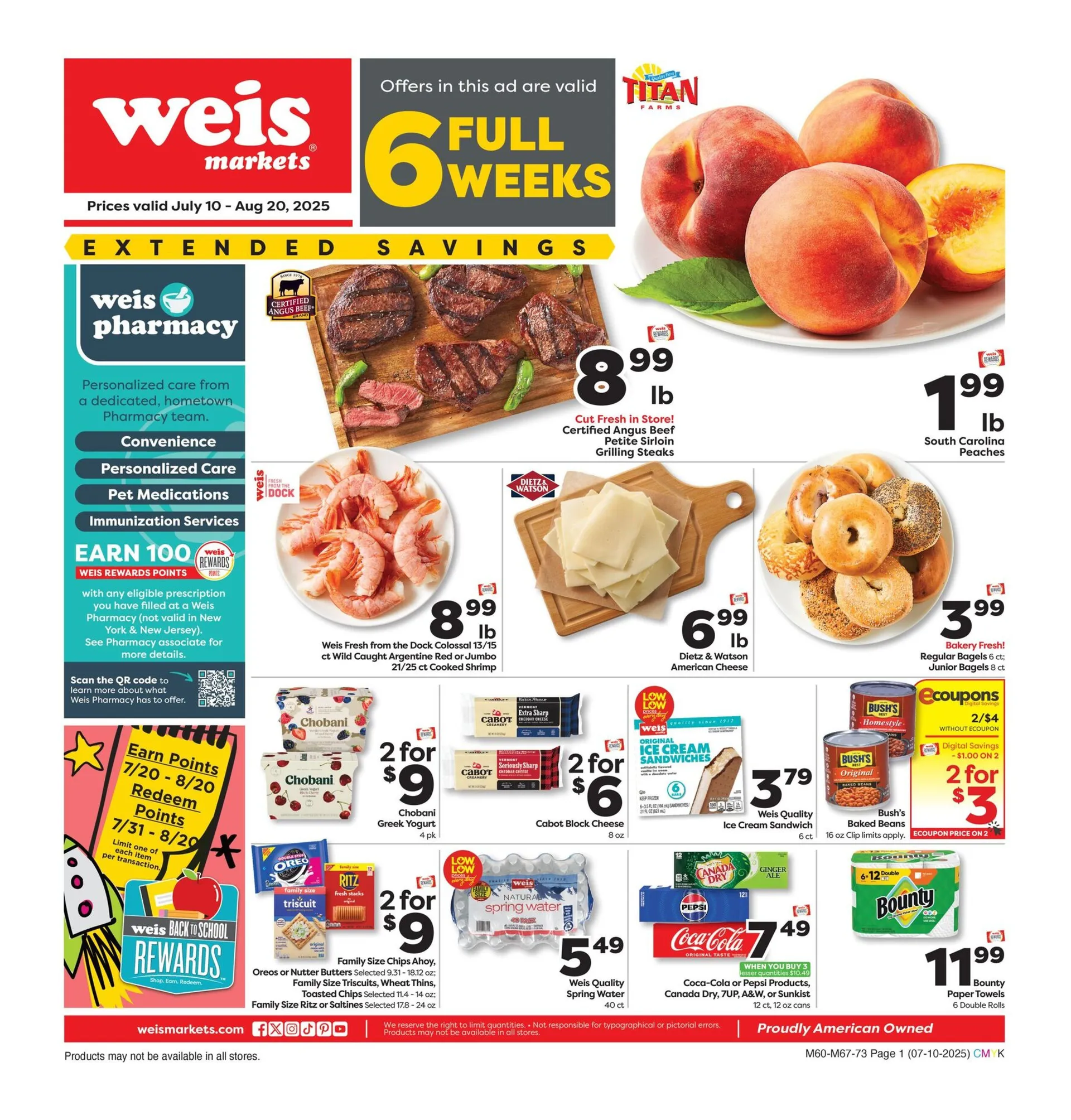 Weekly ad Weis Sales from July 10 to August 20 2025 - Page 1