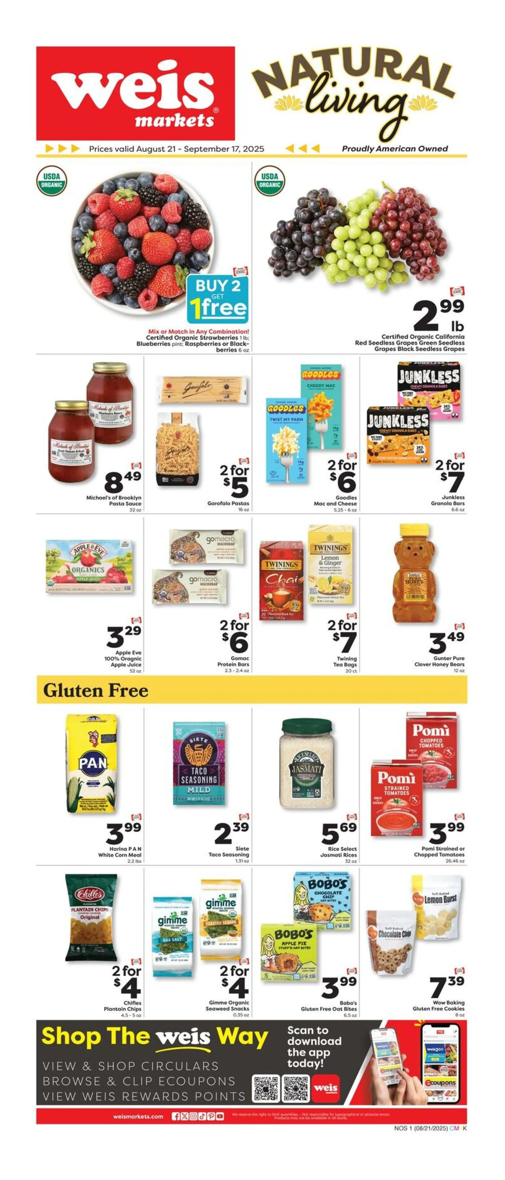 Weekly ad Weis Sales from August 21 to September 17 2025 - Page 1