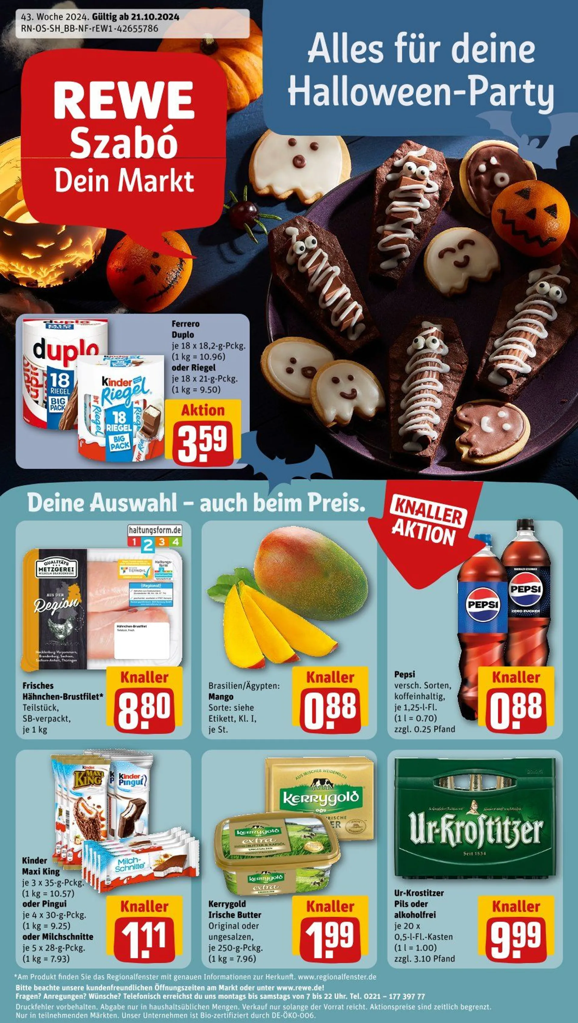 REWE Prospekt von 21. Oktober bis 26. Oktober 2024 - Prospekt seite 1