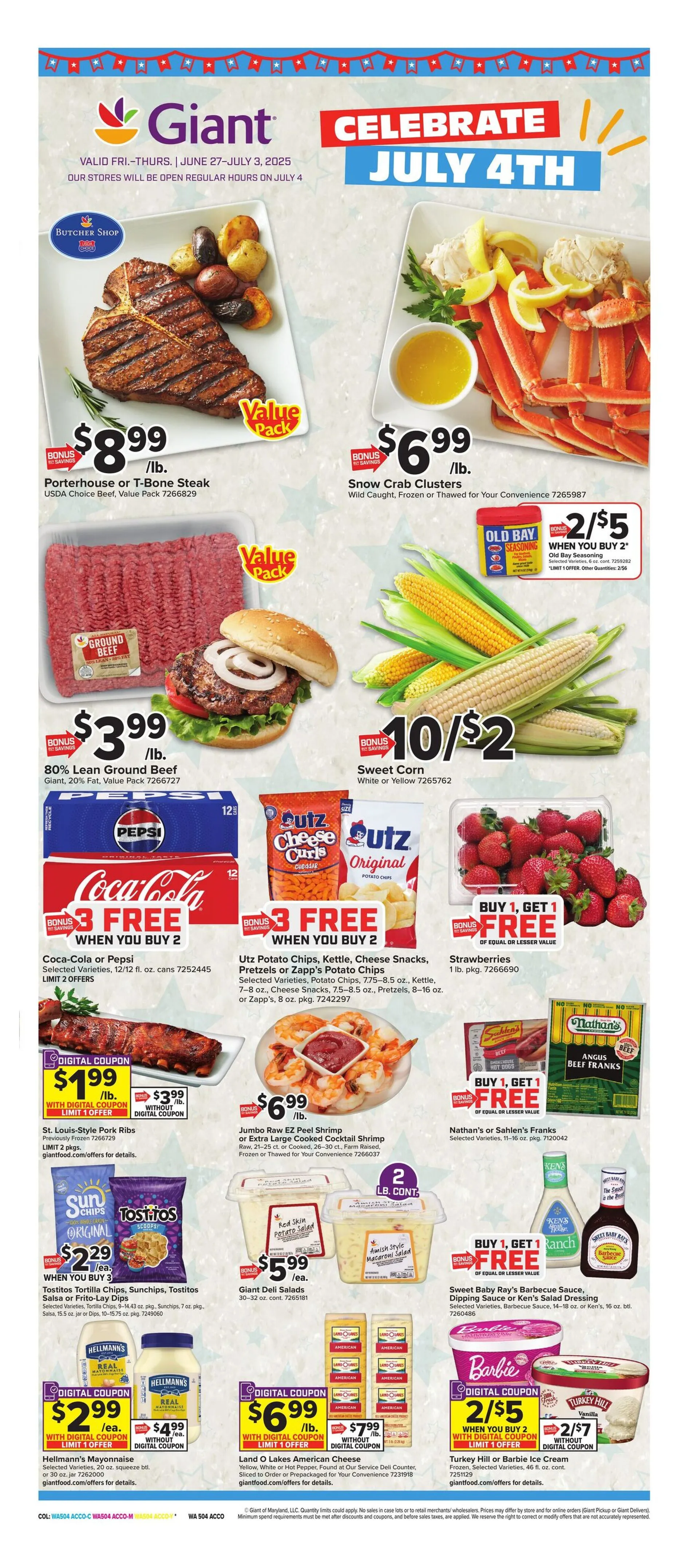 Weekly ad Giant Food Sales from June 27 to July 3 2025 - Page 1