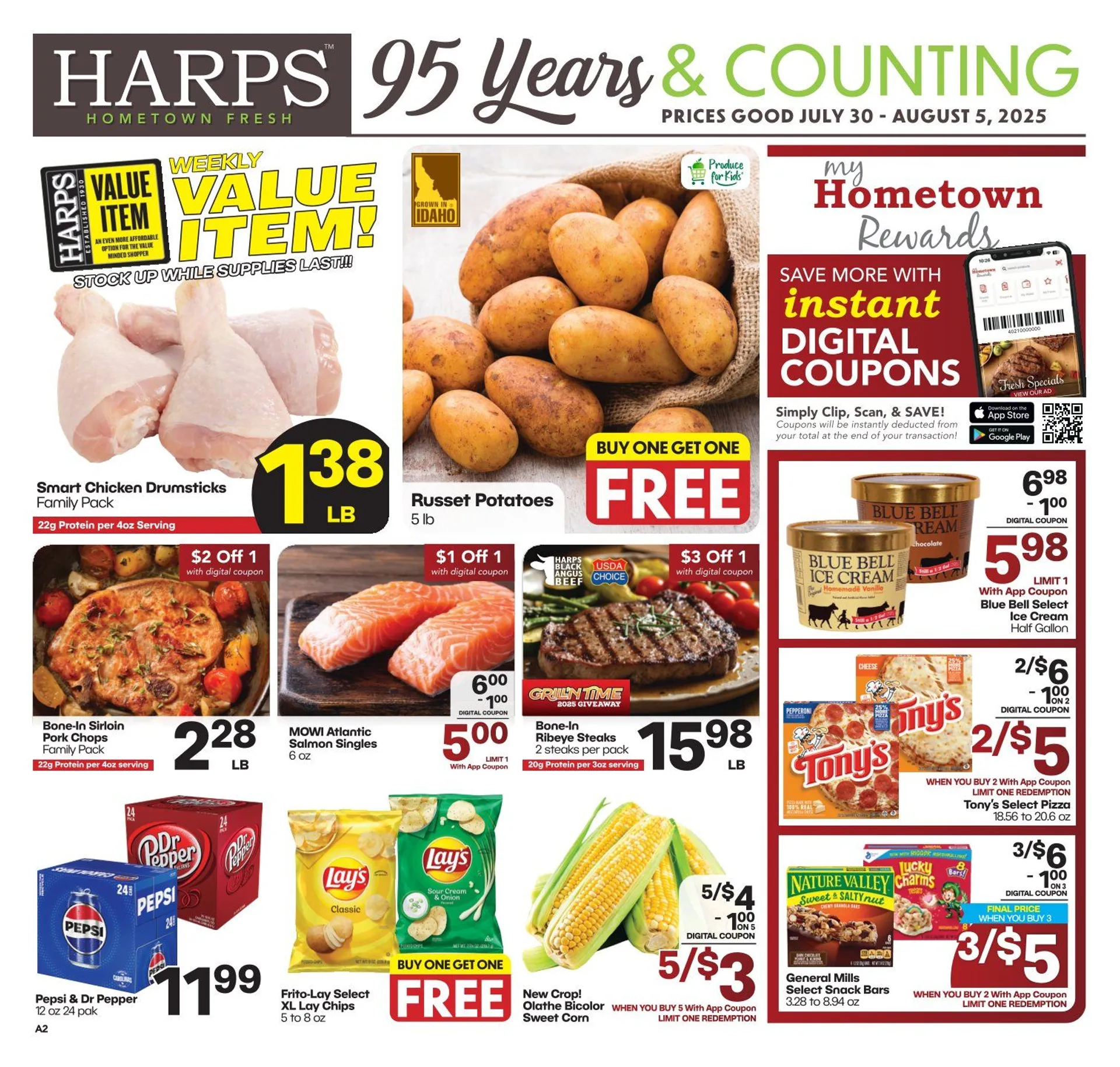 Weekly ad Harps Foods Sales from July 30 to August 5 2025 - Page 1