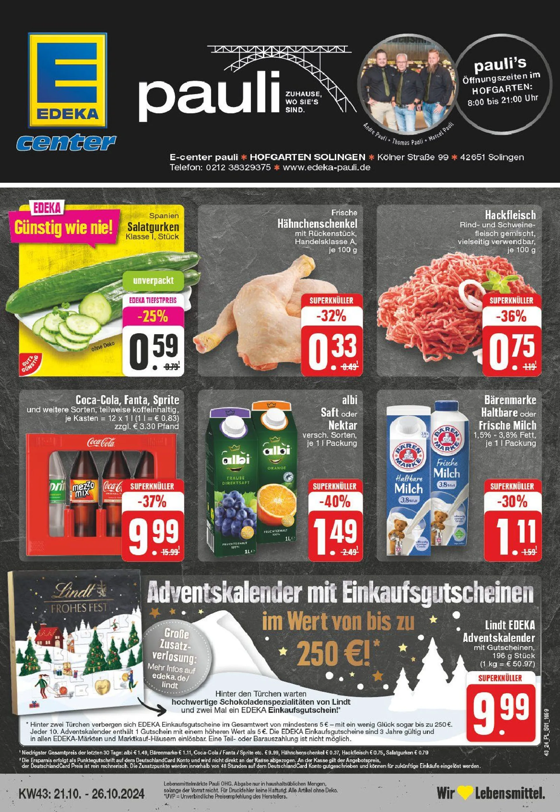 Edeka Prospekt von 21. Oktober bis 26. Oktober 2024 - Prospekt seite 1