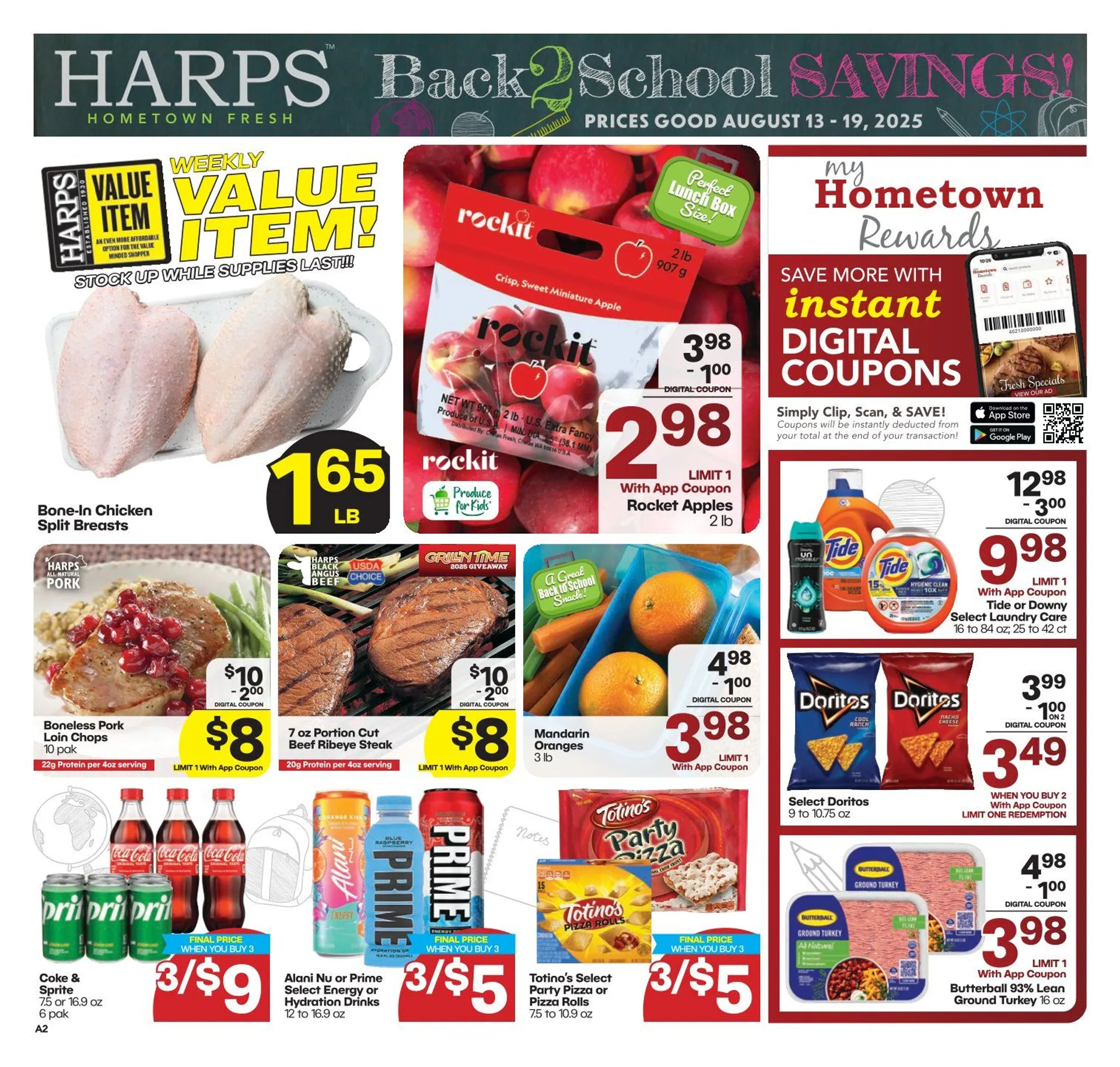 Weekly ad Harps Foods Sales from August 13 to August 19 2025 - Page 1