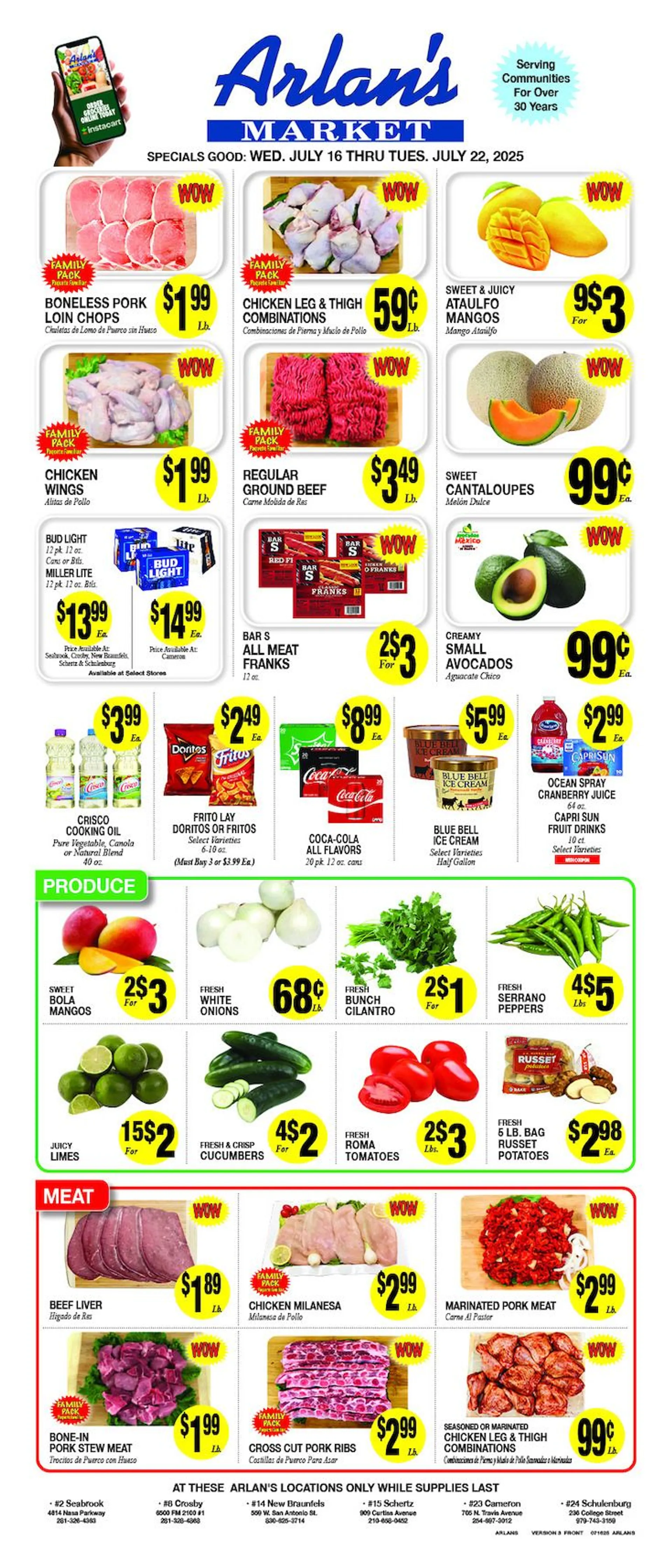 Weekly ad Arlan's Market Sales from July 17 to July 22 2025 - Page 1