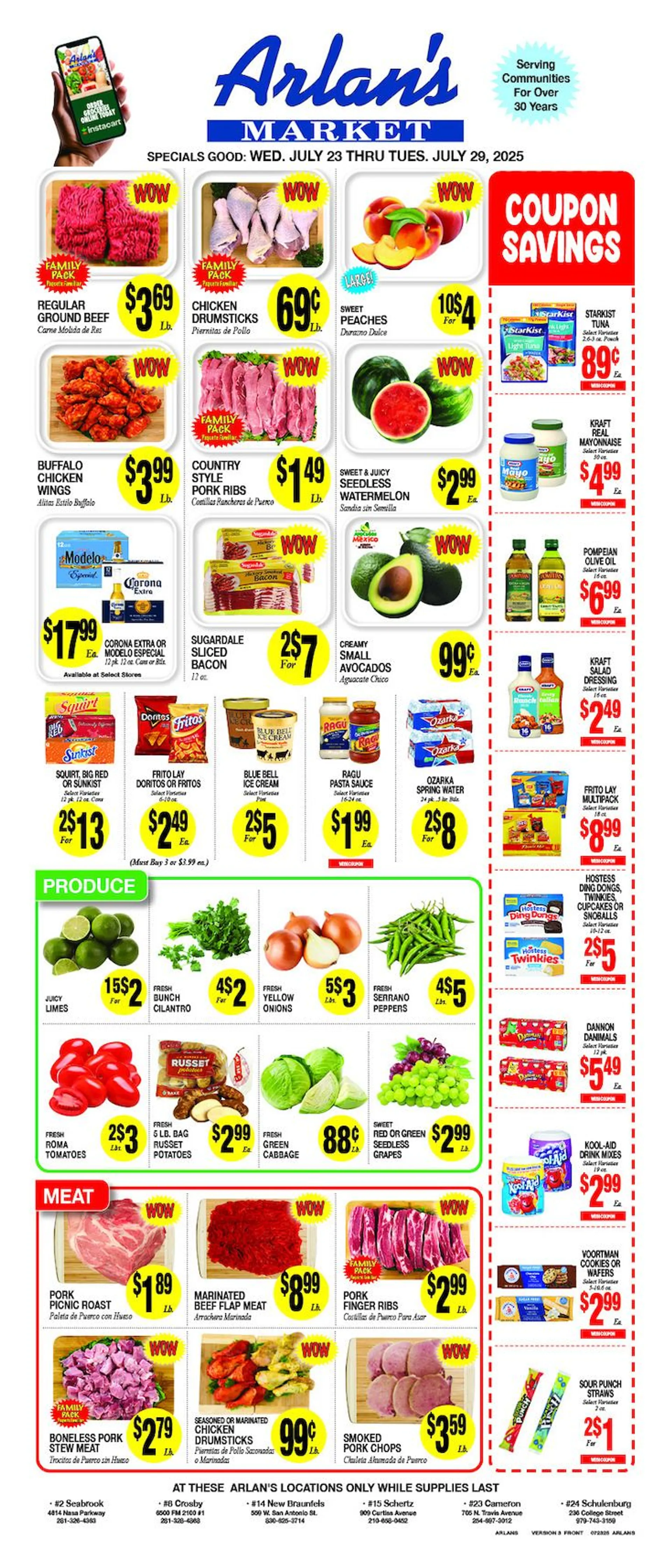 Weekly ad Arlan's Market Sales from July 23 to July 29 2025 - Page 1
