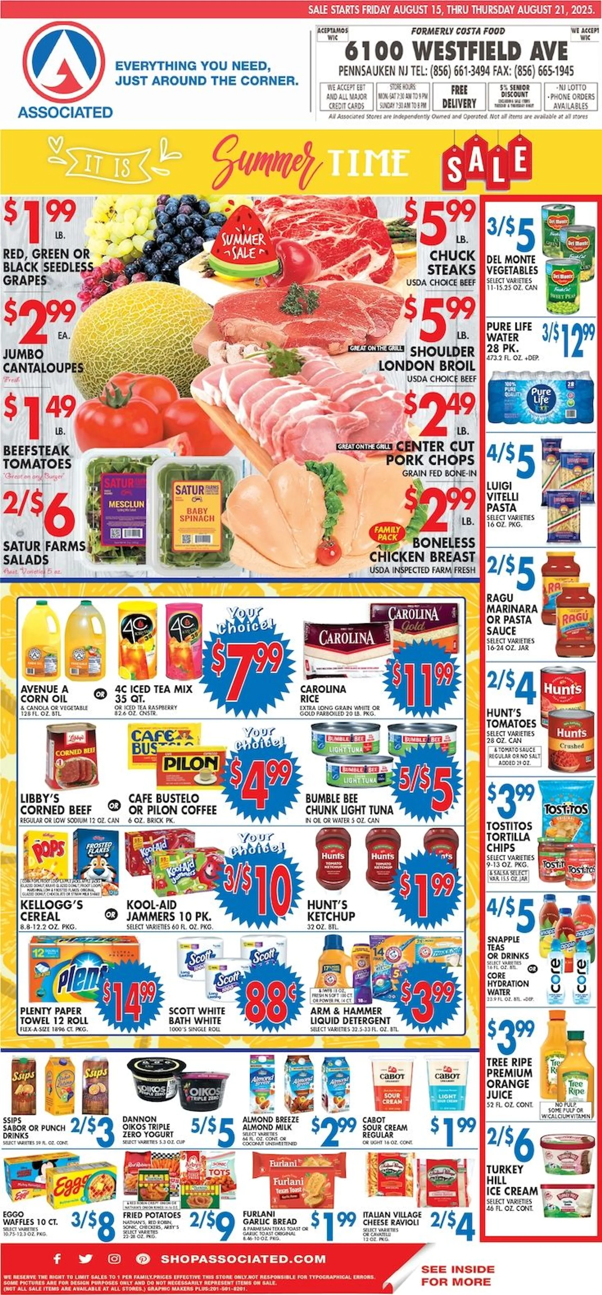 Weekly ad Associated Supermarkets Sales from August 15 to August 21 2025 - Page 1