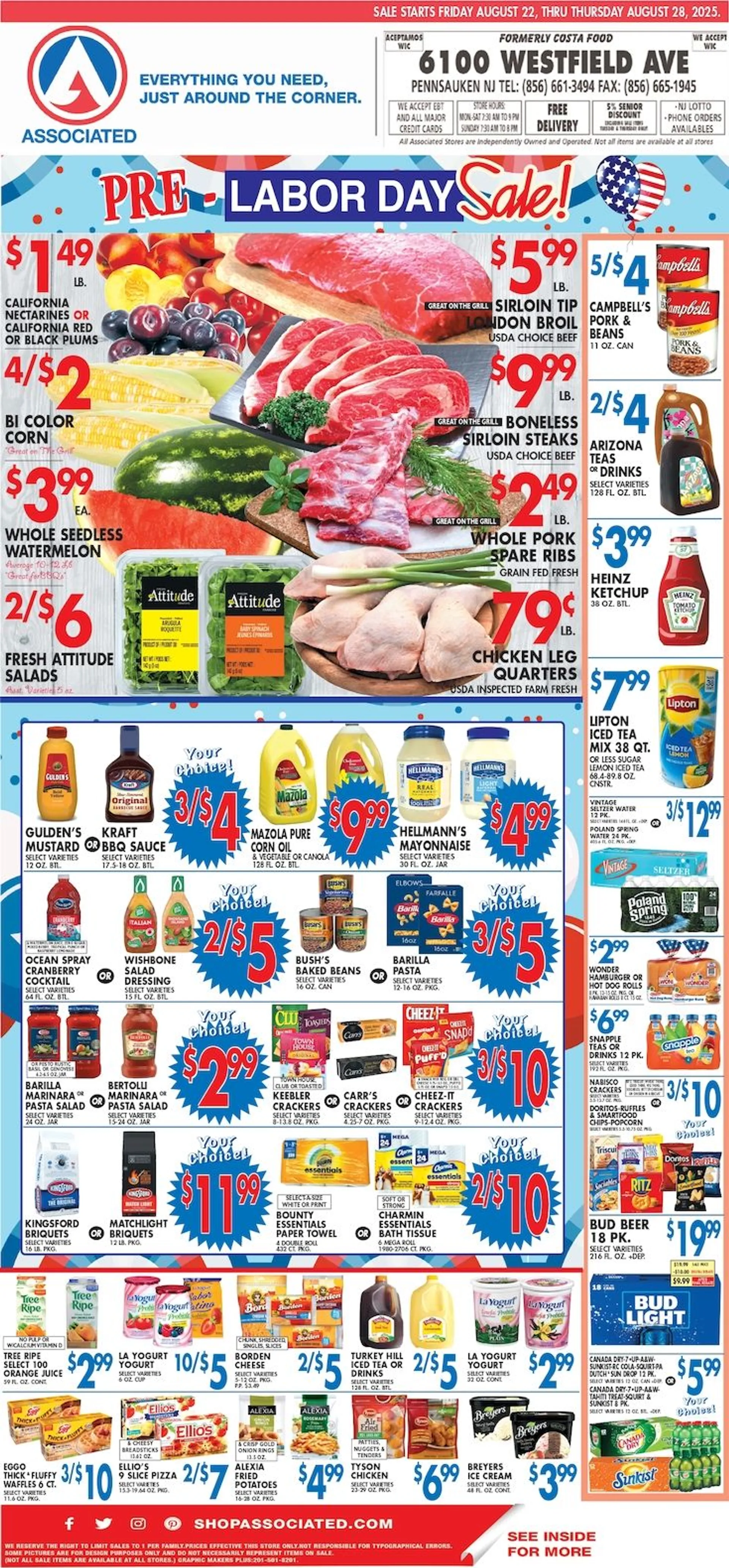 Weekly ad Associated Supermarkets Sales from August 22 to August 28 2025 - Page 1