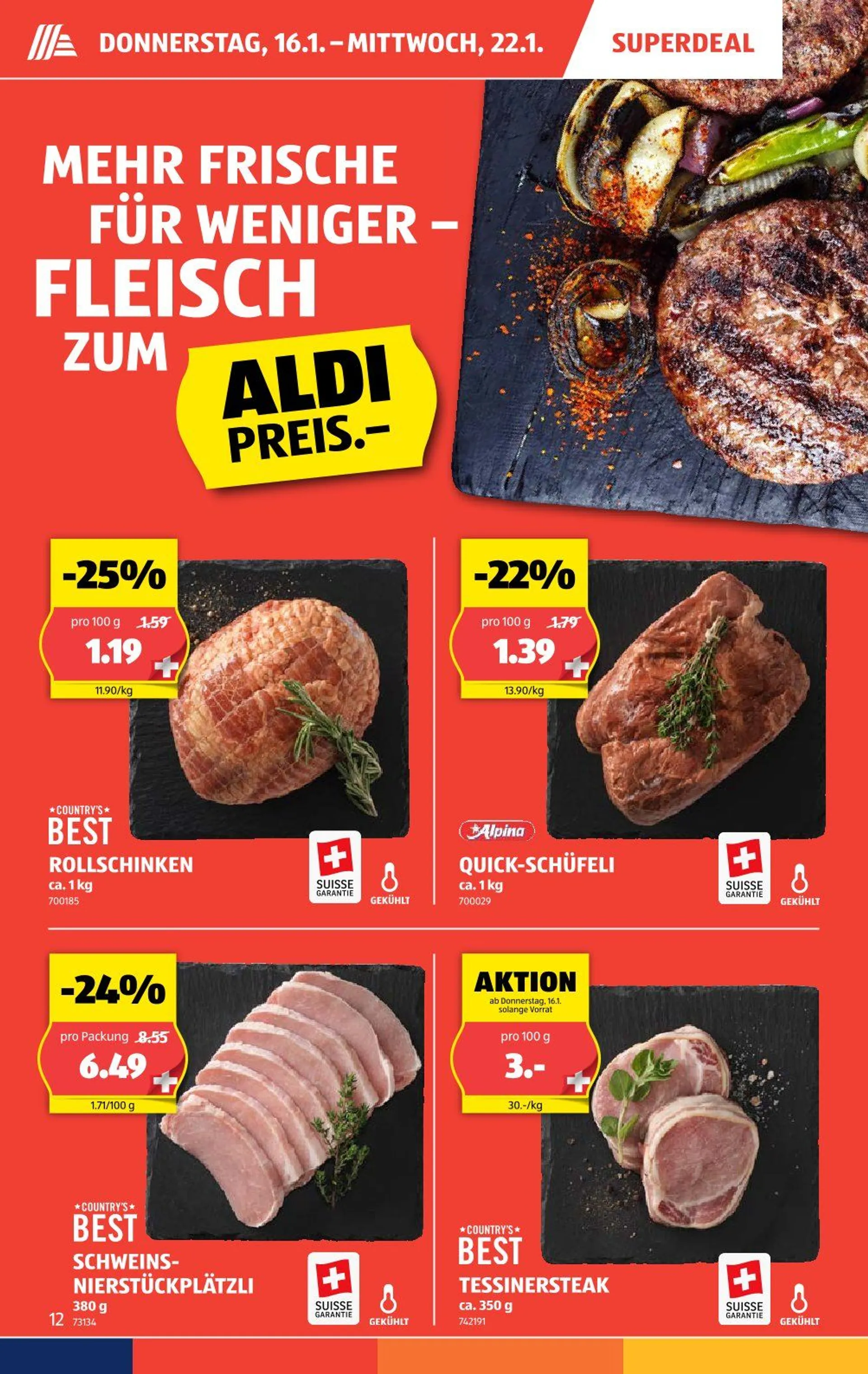 Aldi Prospekte von 16. Januar bis 22. Januar 2025 - Prospekt seite  12