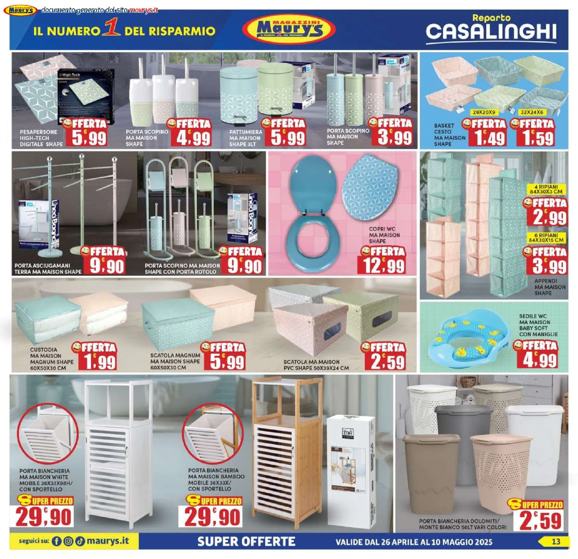 Volantini Maury's da 26 aprile a 10 maggio di 2025 - Pagina del volantino 13