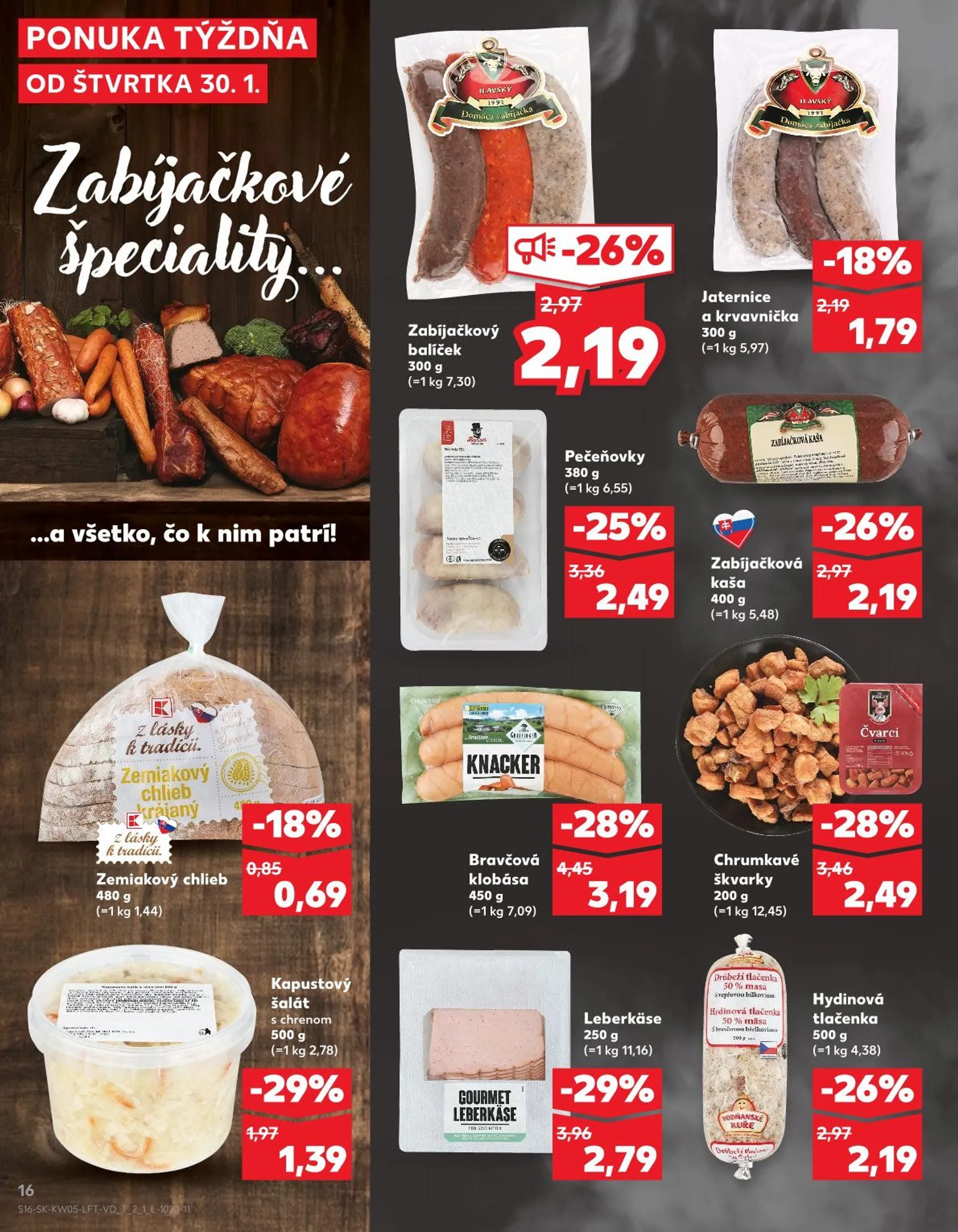 Leták: Ponuka Kaufland od 30. januára do 5. februára 2025 - Prehľad Stránky 16