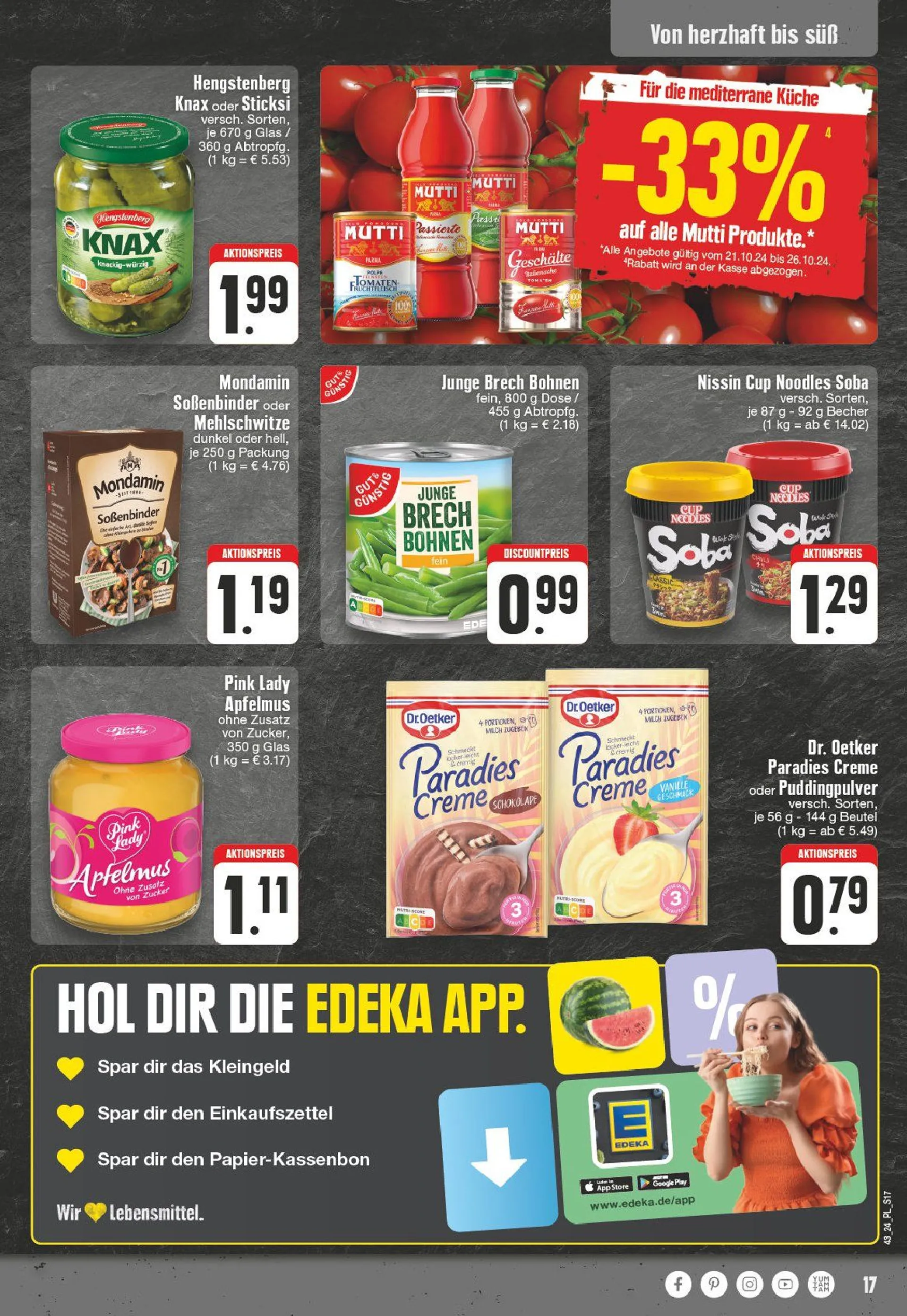 Edeka Prospekt von 21. Oktober bis 28. Oktober 2024 - Prospekt seite 17