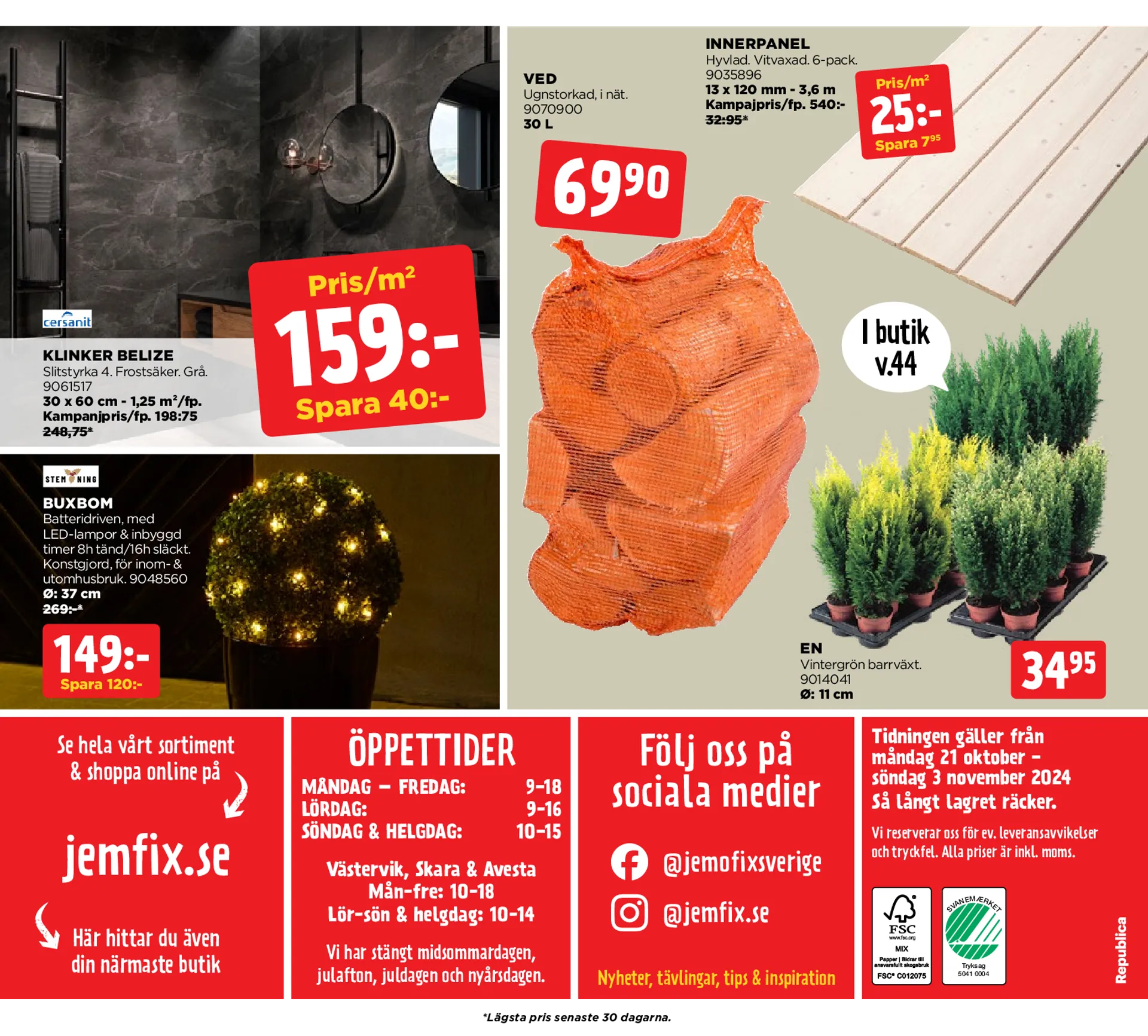 Jem och Fixs specialerbjudanden från 21 oktober till 3 november 2024 - Reklamblad sidor 20