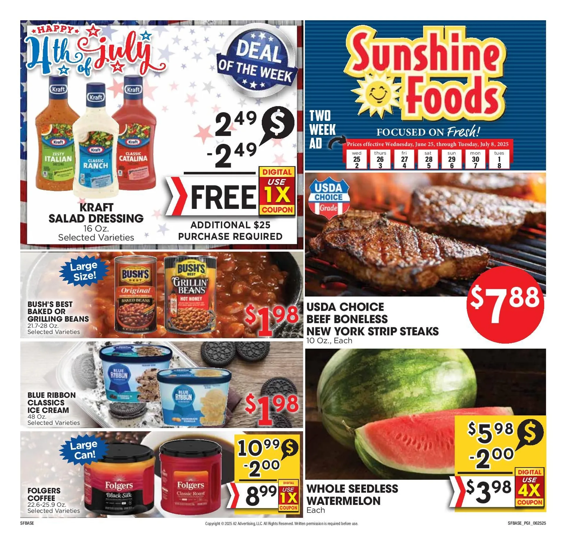 Weekly ad Sunshine Foods Sales from June 25 to July 8 2025 - Page 1
