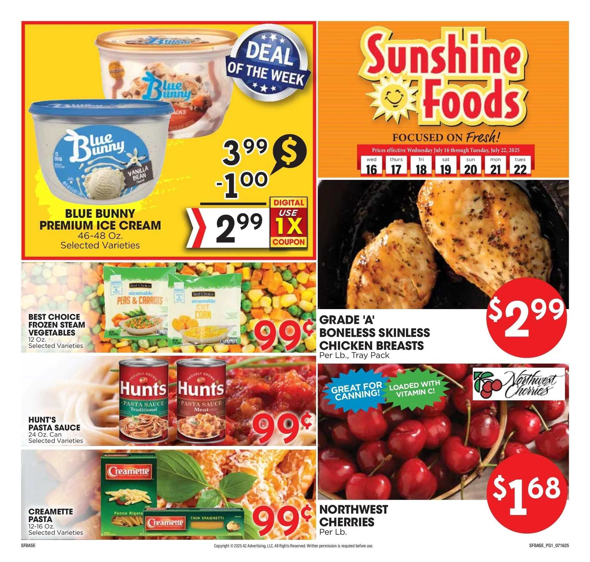 Weekly ad Sunshine Foods Sales from July 16 to July 22 2025 - Page 1