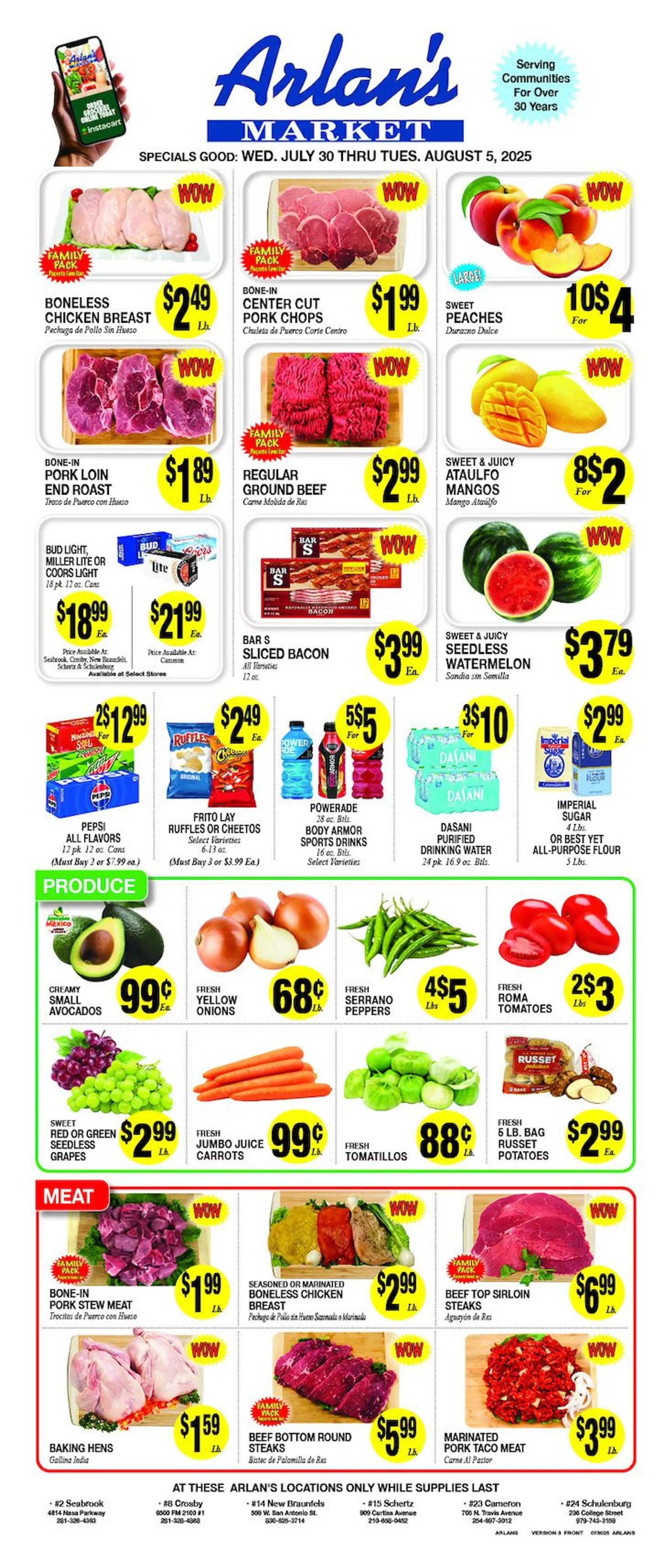 Weekly ad Arlan's Market Sales from July 30 to August 5 2025 - Page 1