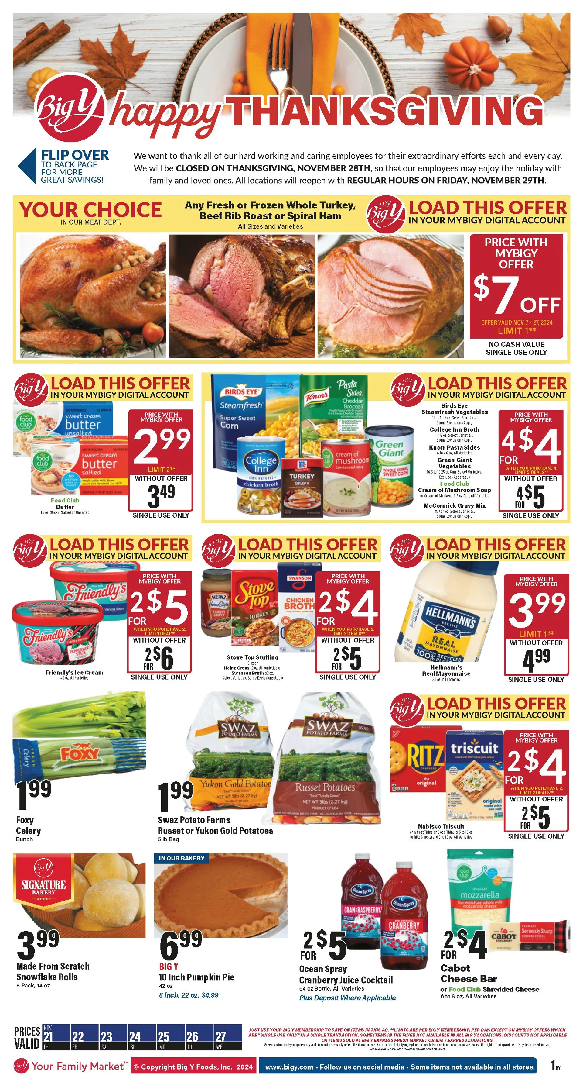 Weekly ad Big Y sales from November 21 to November 27 2024 - Page 