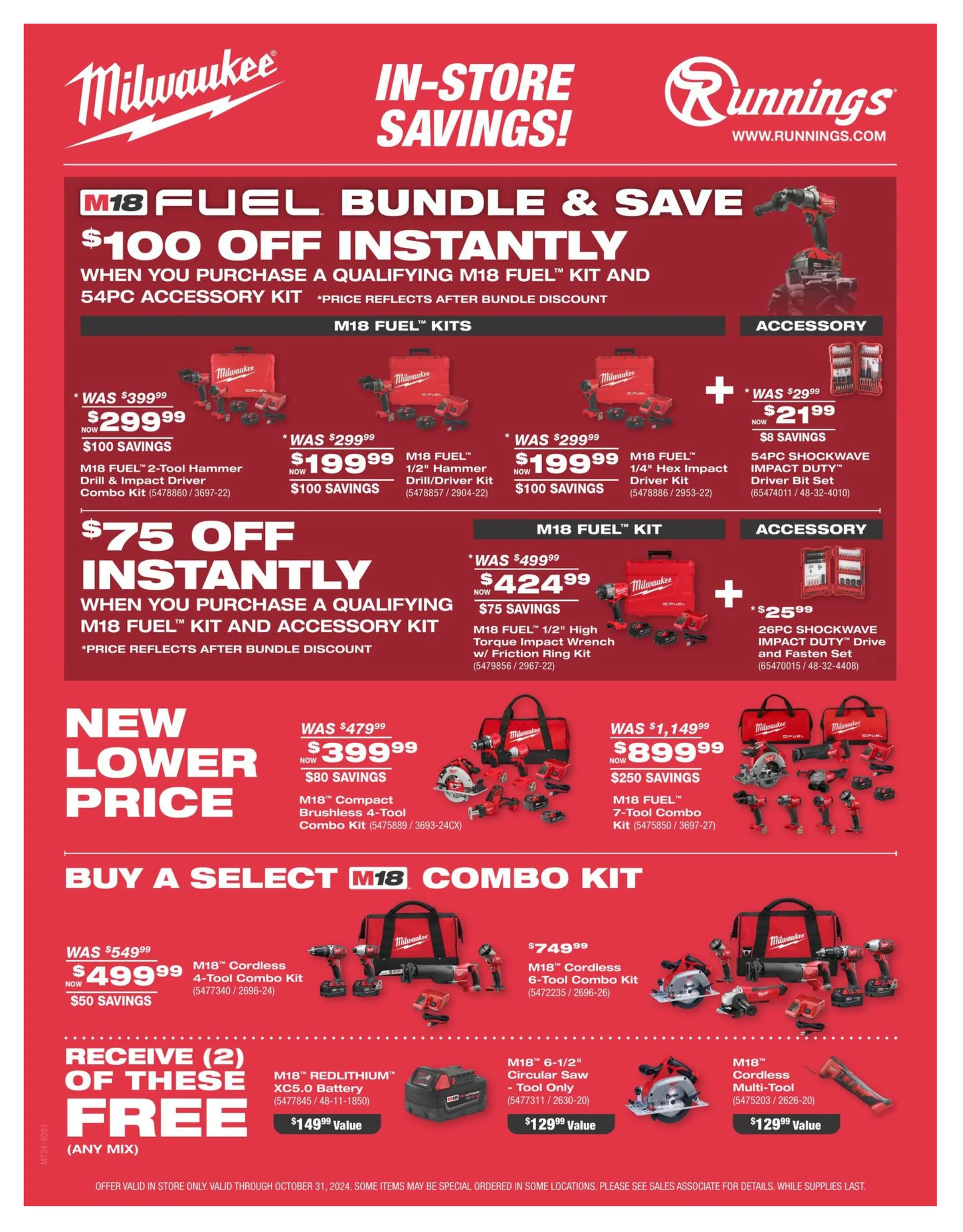 Weekly ad Runnings Sales Flyer from September 12 to October 31 2024 - Page 1