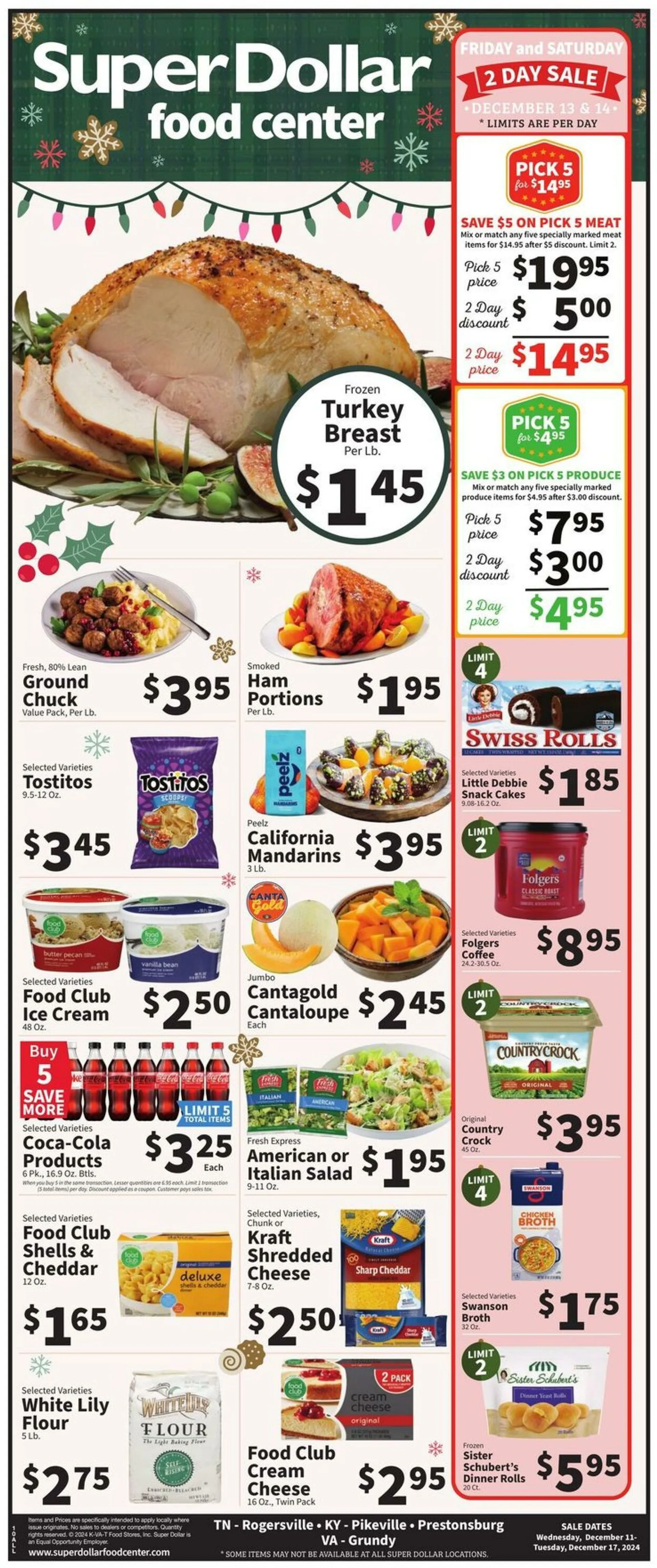 Weekly ad Super Dollar Food Center Deals from December 13 to December 14 2024 - Page 