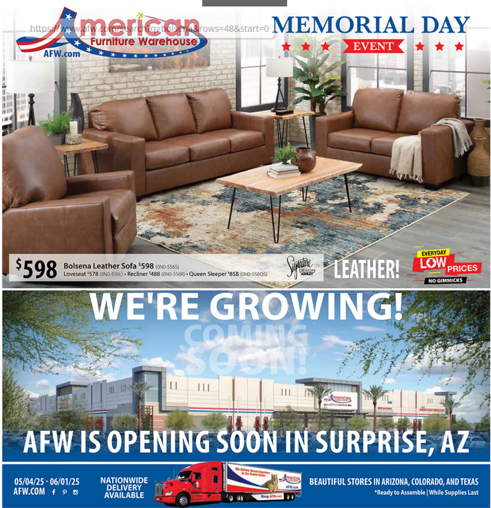 Weekly ad American Furniture Warehouse Sale from May 4 to June 1 2025 - Page 