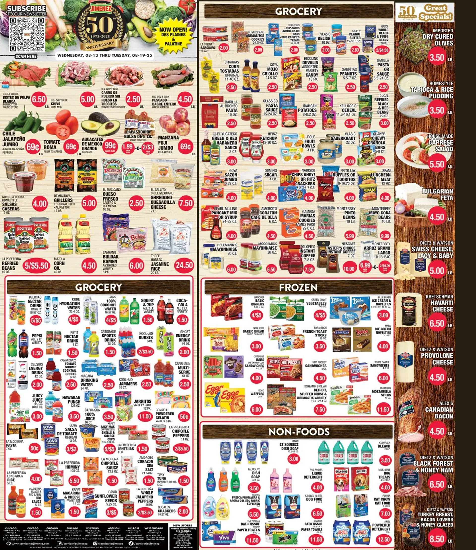 Weekly ad Carnicerias Jimenez Sales from August 13 to August 19 2025 - Page 1