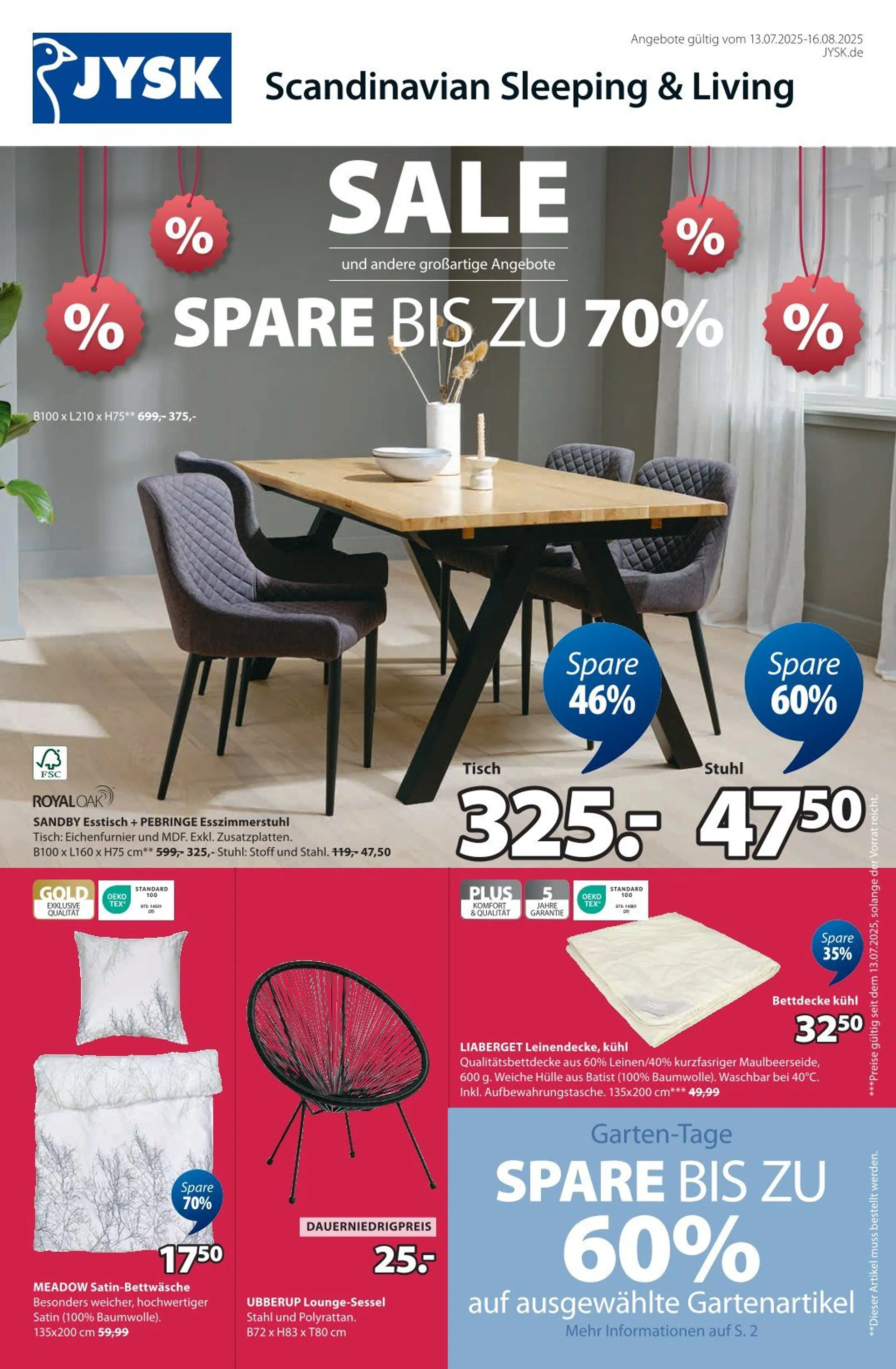 JYSK  Aktuelle Angebote von 13. Juli bis 16. Juli 2025 - Prospekt seite 1