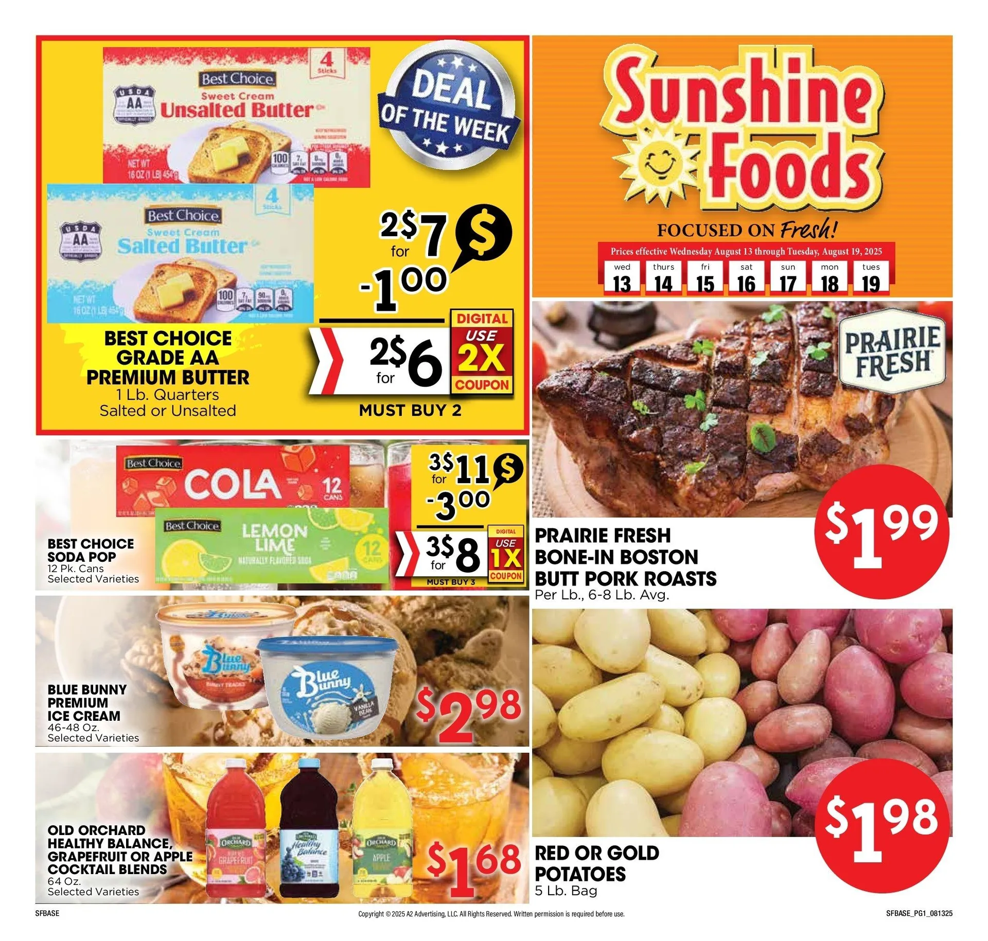 Weekly ad Sunshine Foods Sales from August 13 to August 19 2025 - Page 1