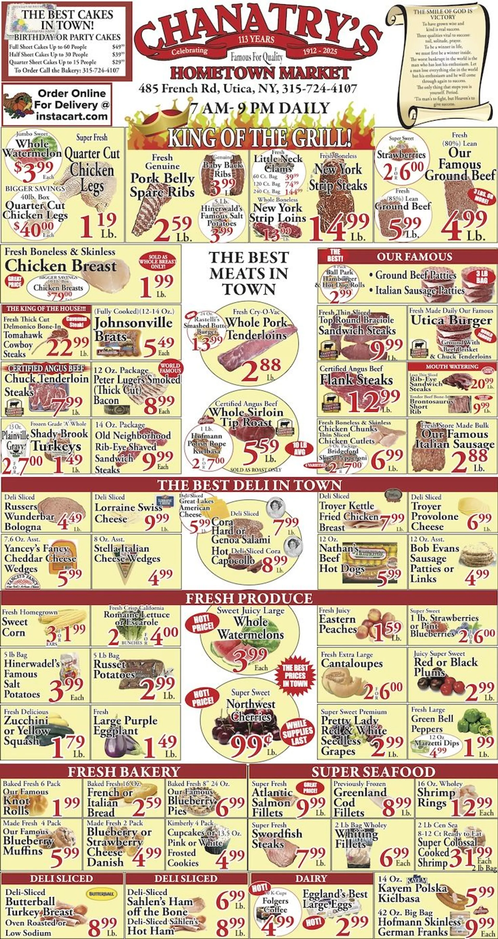 Weekly ad Chanatry's Hometown Market Sales from August 3 to August 9 2025 - Page 1