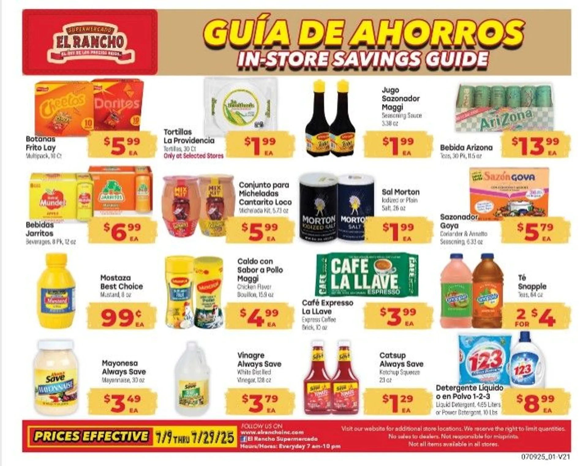 Weekly ad El Rancho Sales from July 9 to July 29 2025 - Page 1