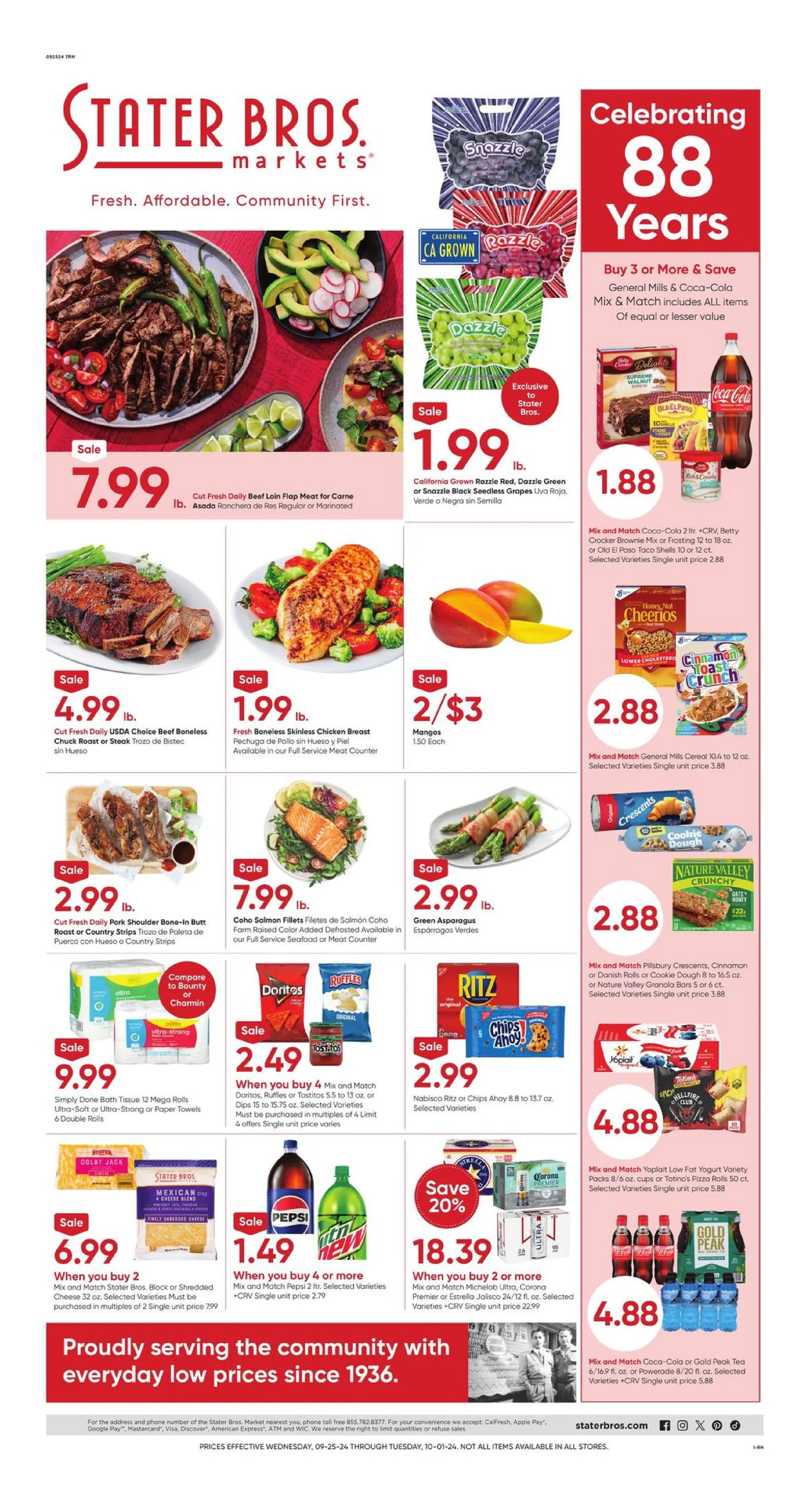 Weekly ad Stater Bros. sales from September 25 to October 1 2024 - Page 