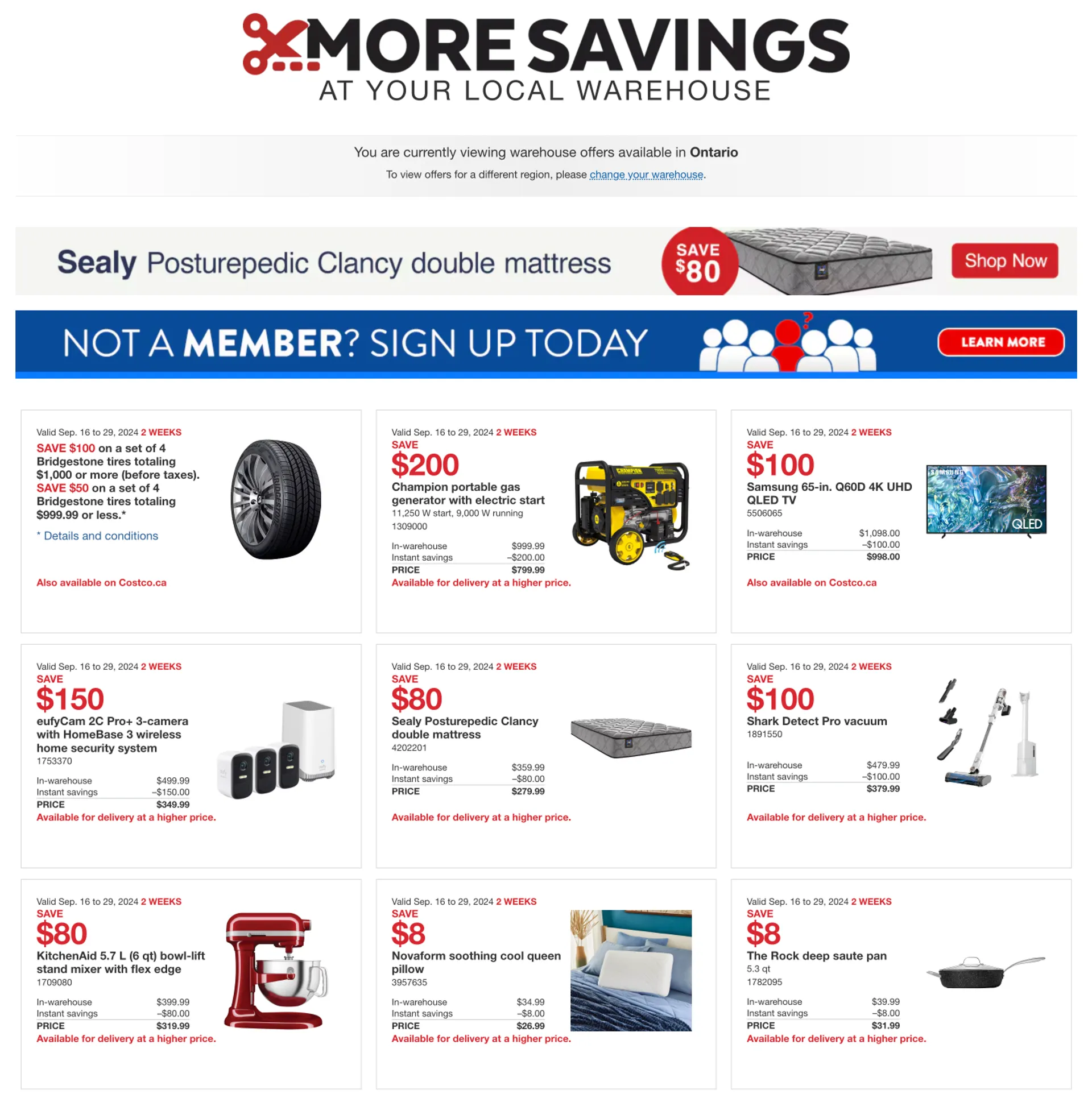 Costco Clearance Sale from September 16 to September 30 2024 - flyer page 