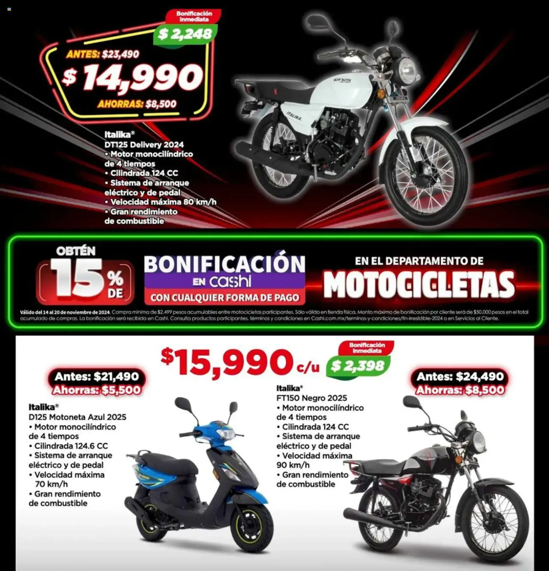 Catálogo de Fin Irresistible: Ahorros en Motocicletas 14 de noviembre al 20 de noviembre 2024 - Pagina 