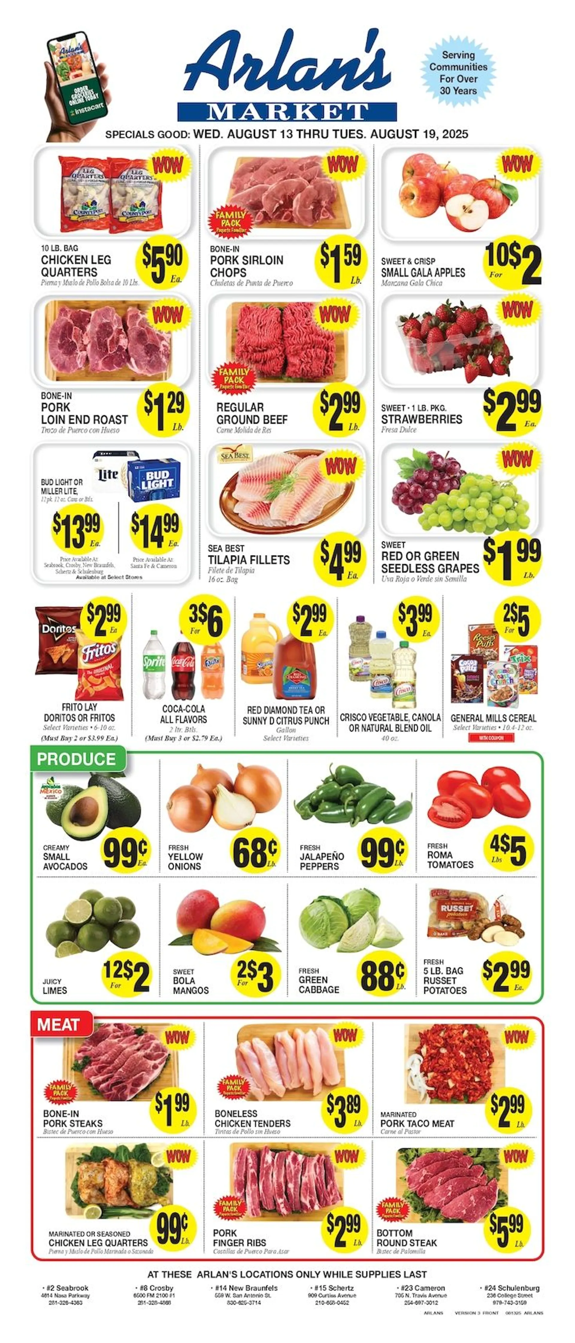 Weekly ad Arlan's Market Sales from August 13 to August 19 2025 - Page 1
