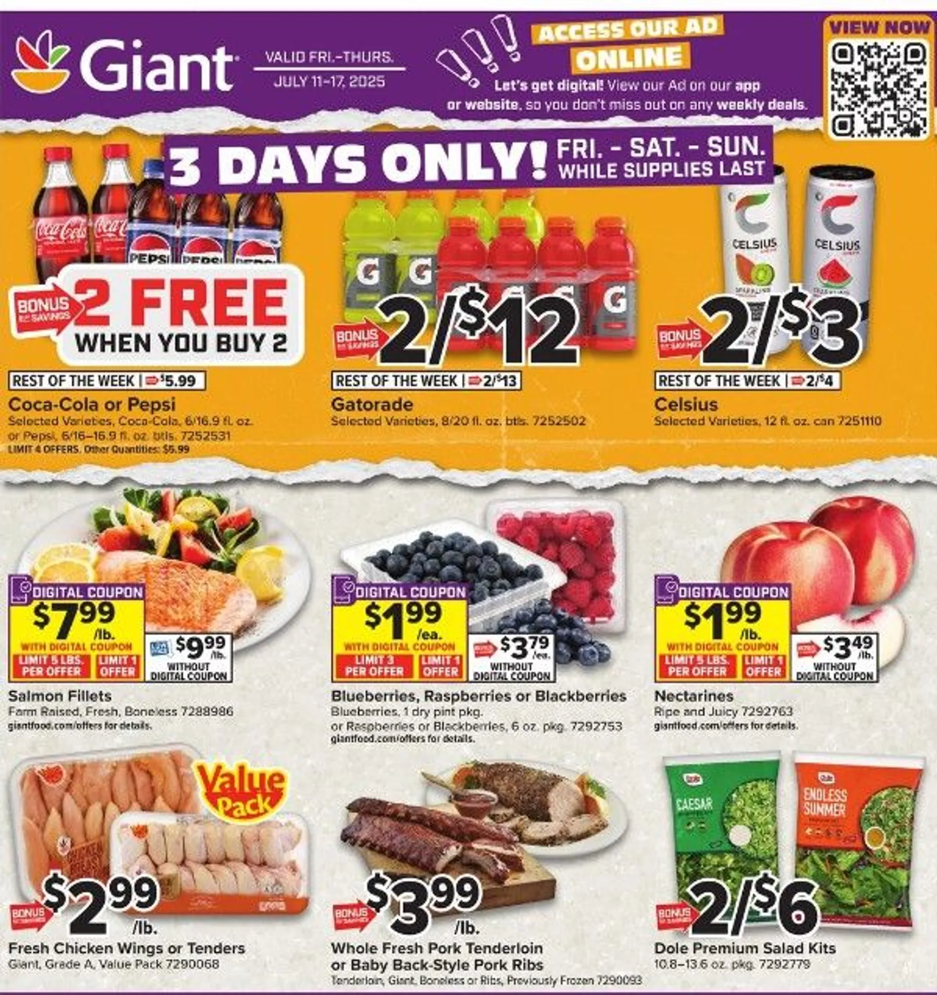 Weekly ad Giant Food Sales from July 11 to July 17 2025 - Page 1