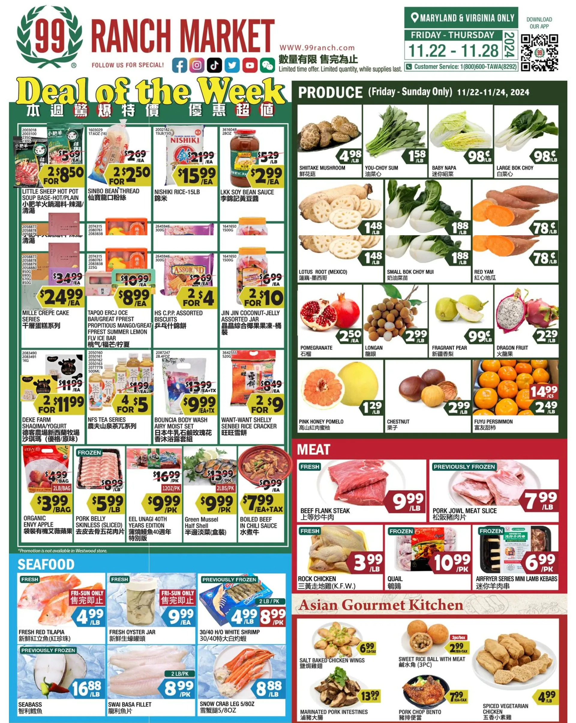 Weekly ad 99 Ranch Market Black Friday from November 28 to November 29 2024 - Page 