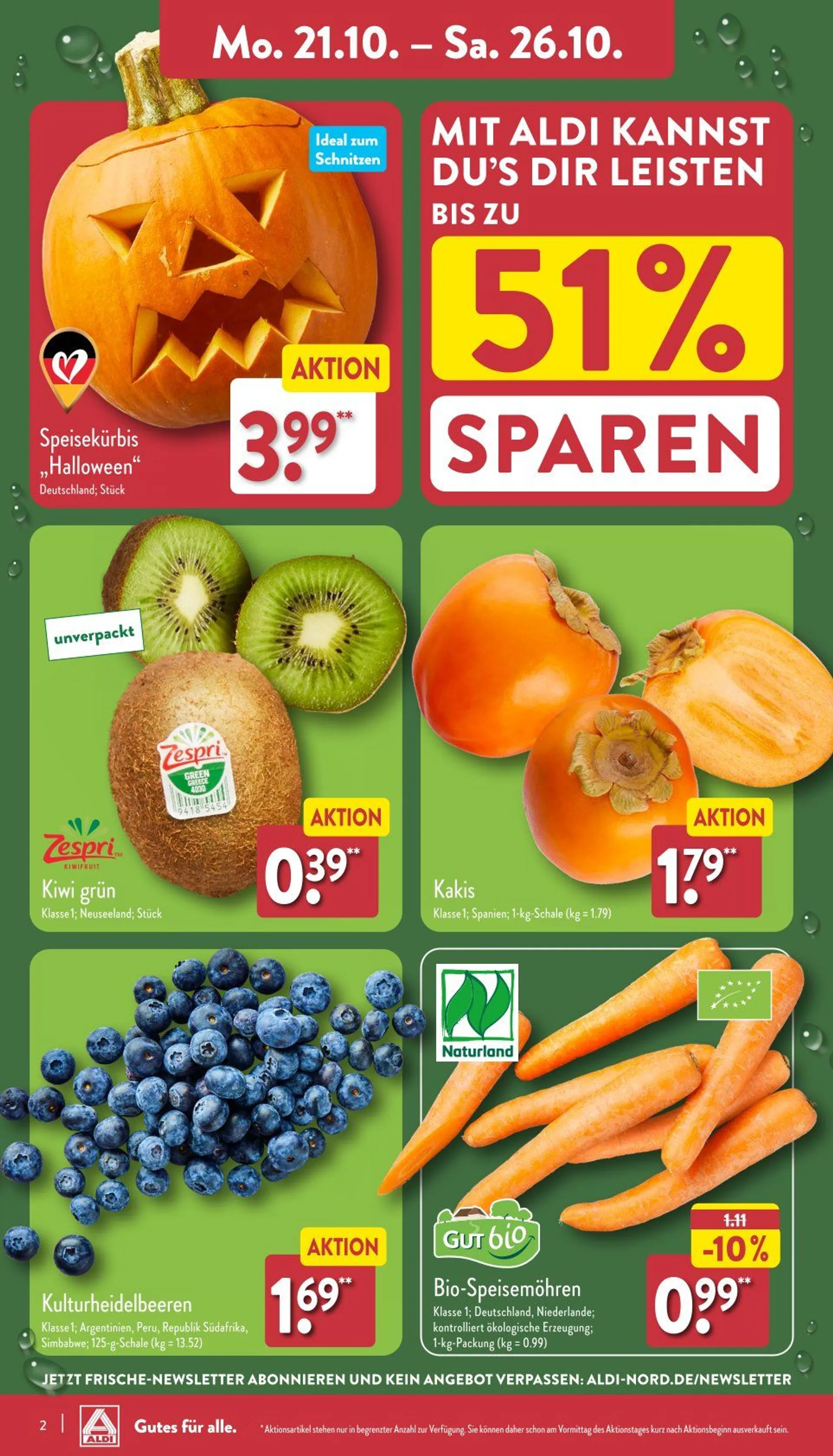 Aldi Nord Prospekt von 21. Oktober bis 26. Oktober 2024 - Prospekt seite 2