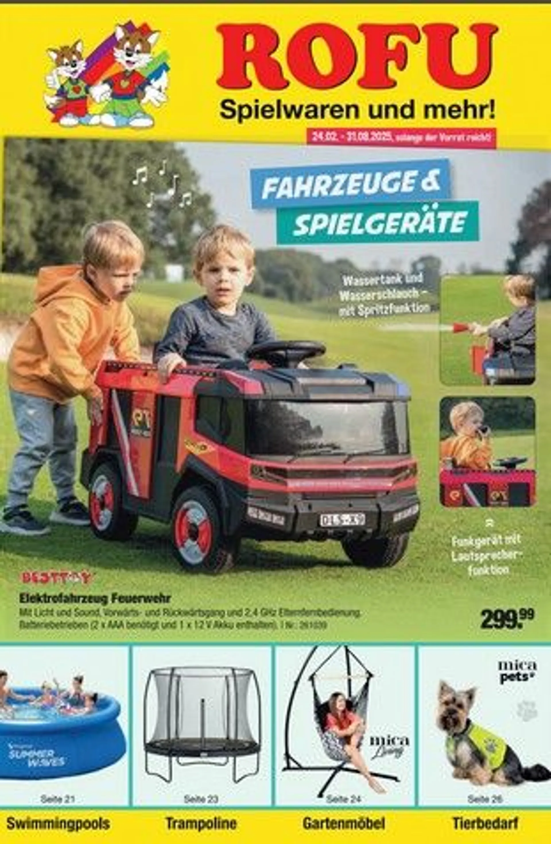 ROFU Kinderland Prospekte von 23. Februar bis 31. August 2025 - Prospekt seite 1
