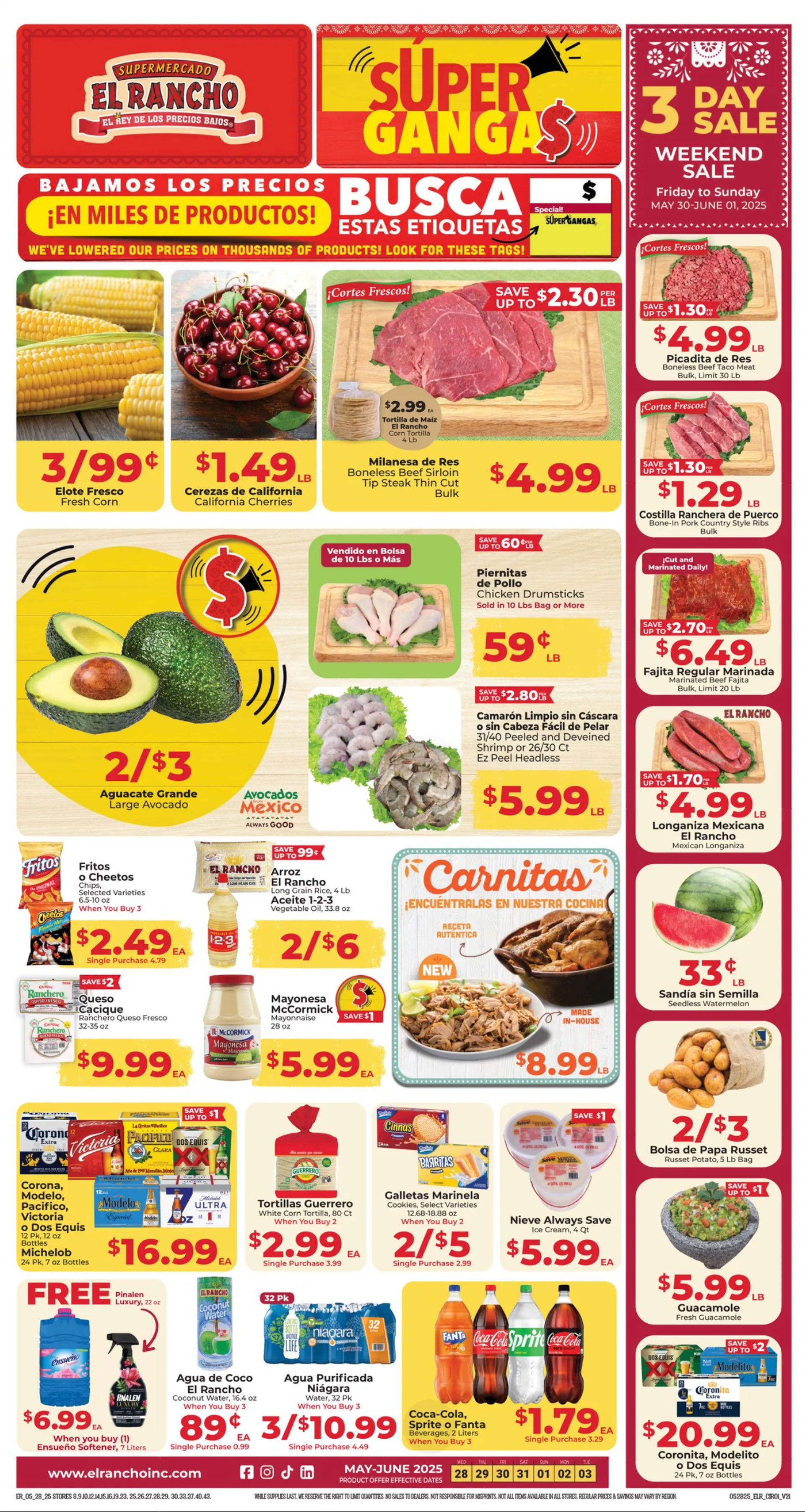 Weekly ad El Rancho Supermercado Sales from May 28 to June 3 2025 - Page 1
