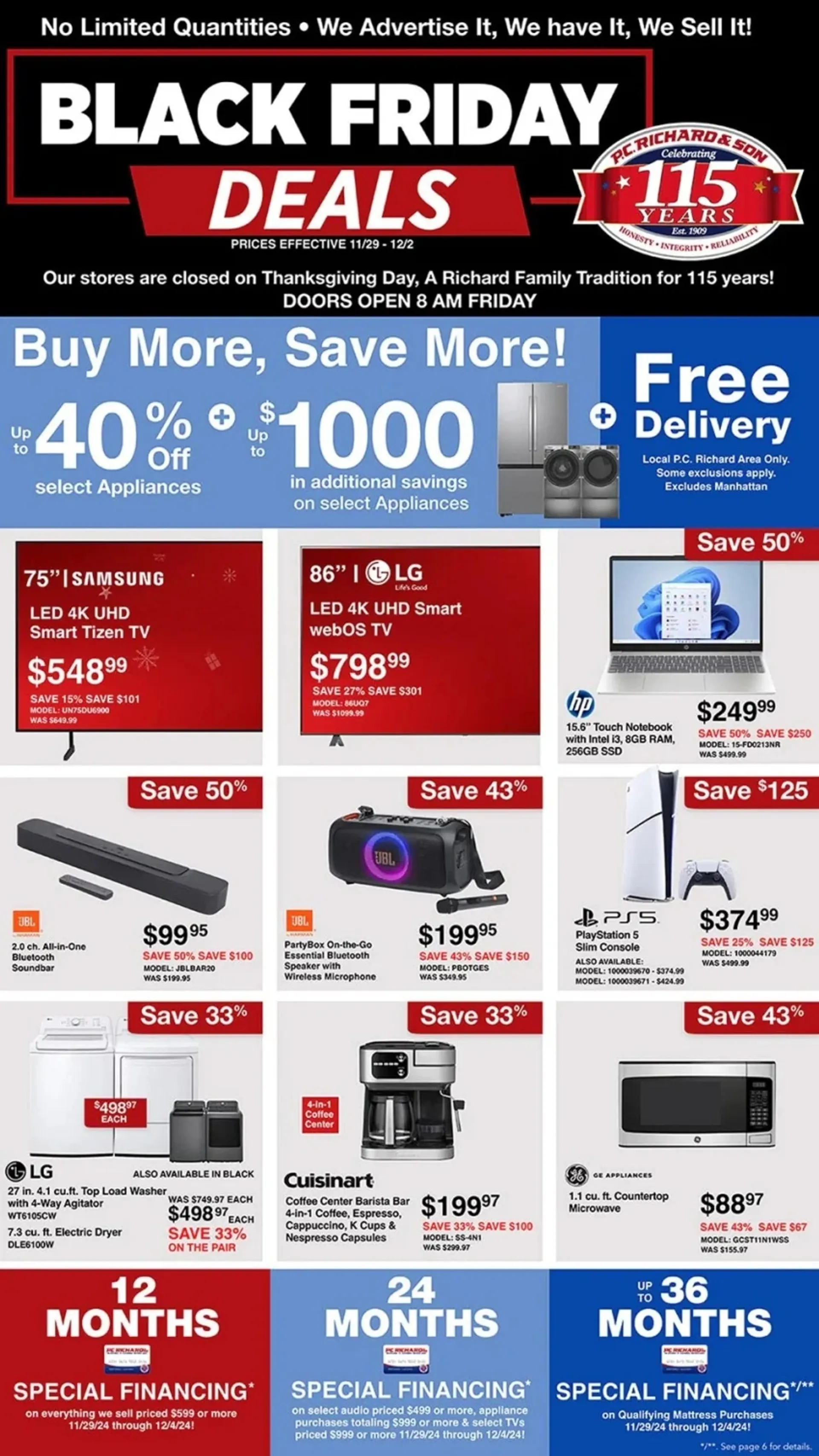 Weekly ad P.C. Richard & Son's Black Friday Deals from November 29 to November 1 2024 - Page 