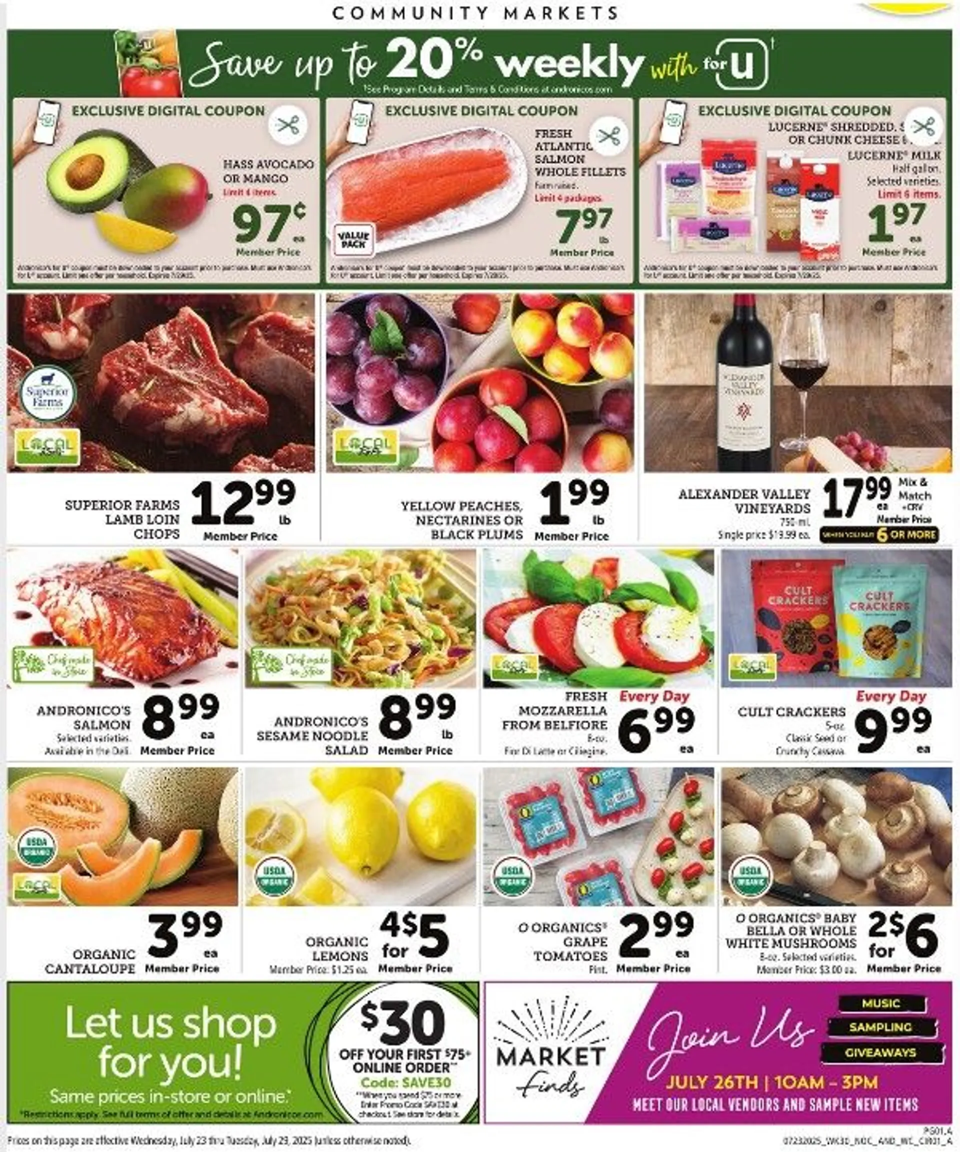 Weekly ad Andronico's Sales from July 23 to July 29 2025 - Page 1