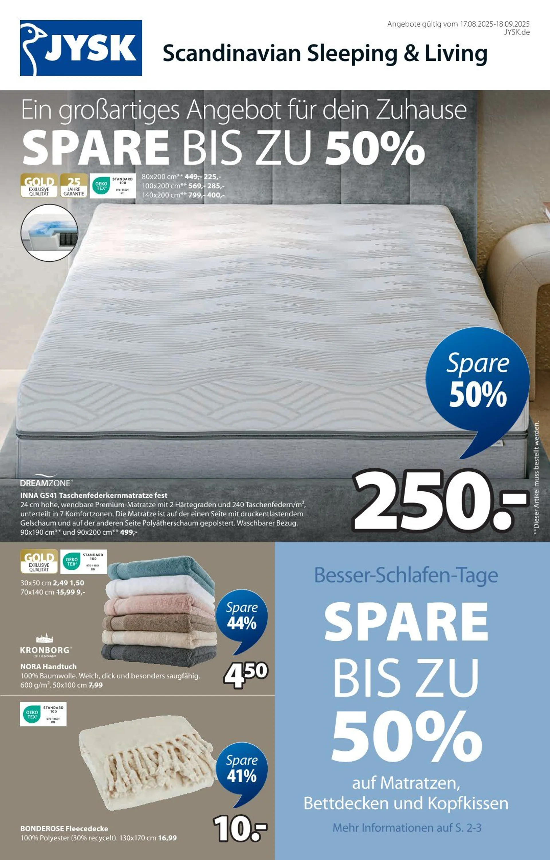 JYSK Angebote von 17. August bis 18. September 2025 - Prospekt seite 1