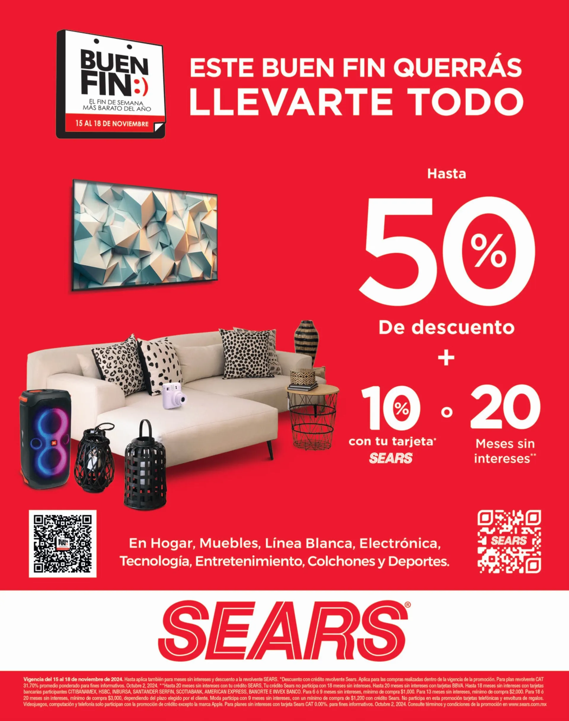 Catálogo de Descuentos Fin Irresistible en Sears 15 de noviembre al 18 de noviembre 2024 - Pagina 