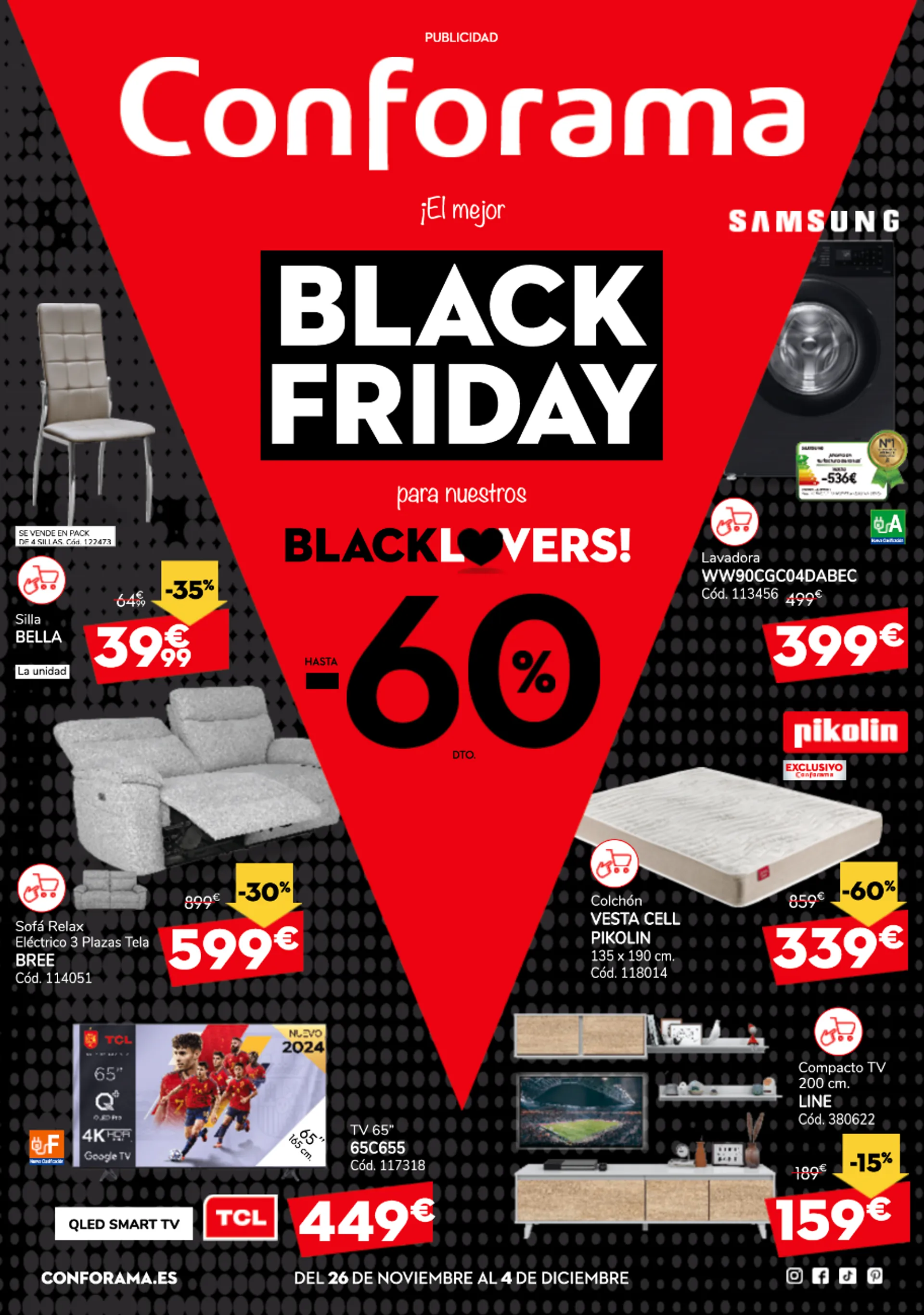 Catálogo de Black Friday 2024 en Conforama: ¡60% OFF! 29 de noviembre al 2 de diciembre 2024 - Página 