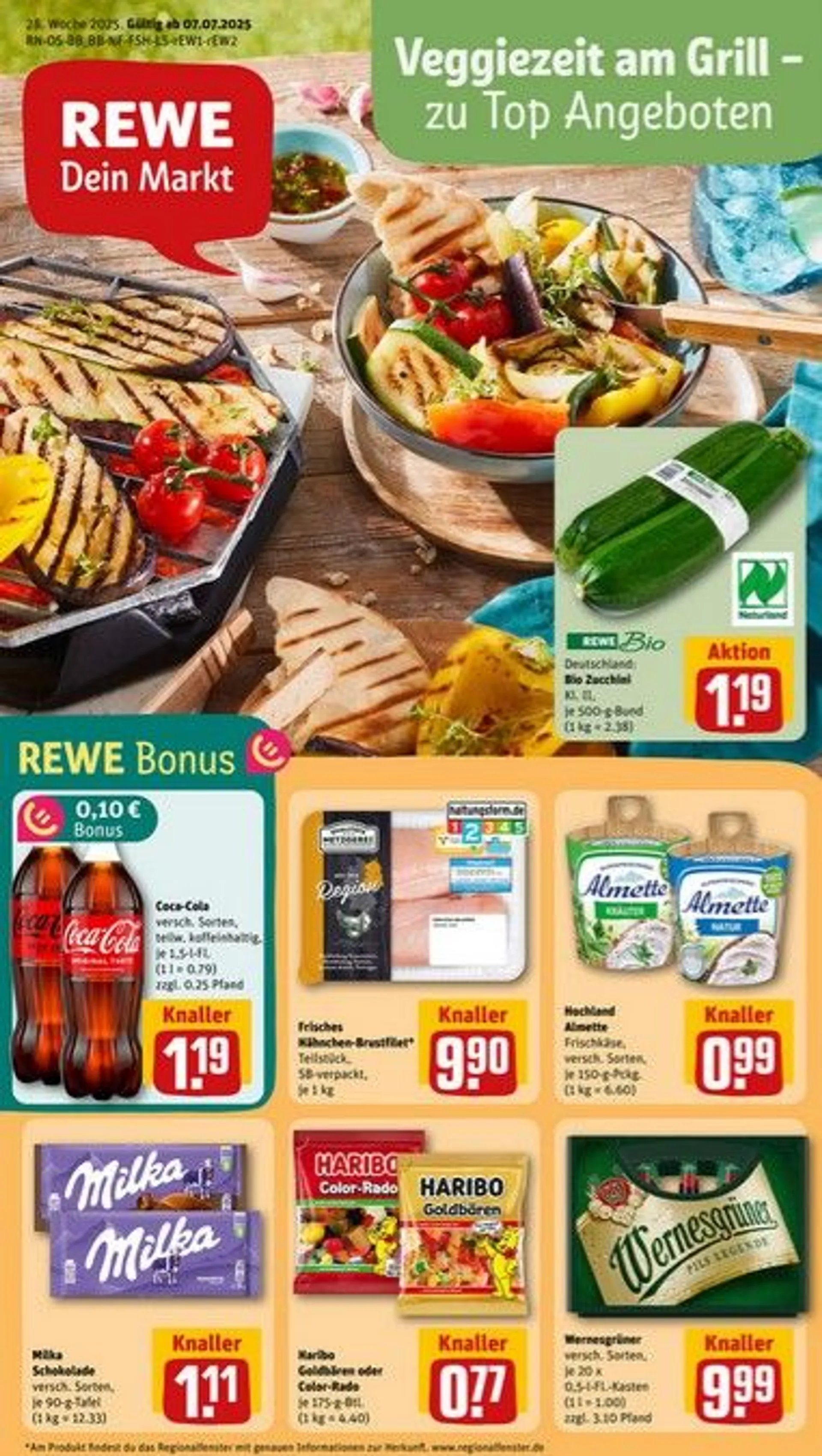 REWE Prospekte  von 7. Juli bis 13. Juli 2025 - Prospekt seite 1