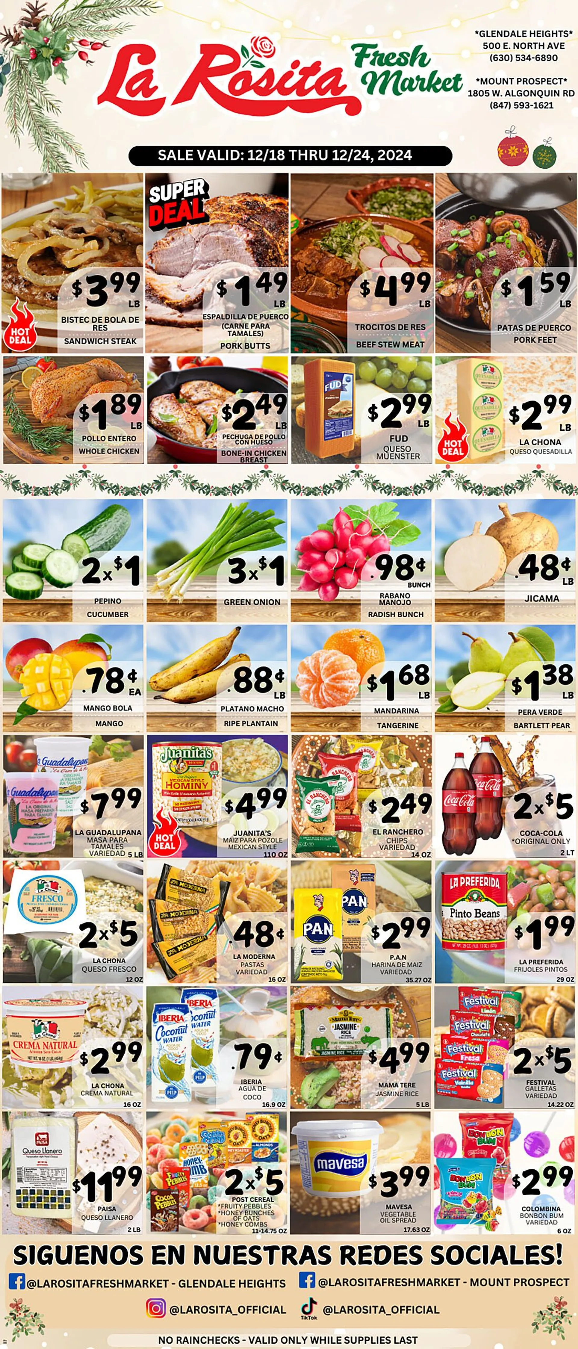 Weekly ad Christmas deals at La Rosita Fresh Market from December 18 to December 24 2024 - Page 