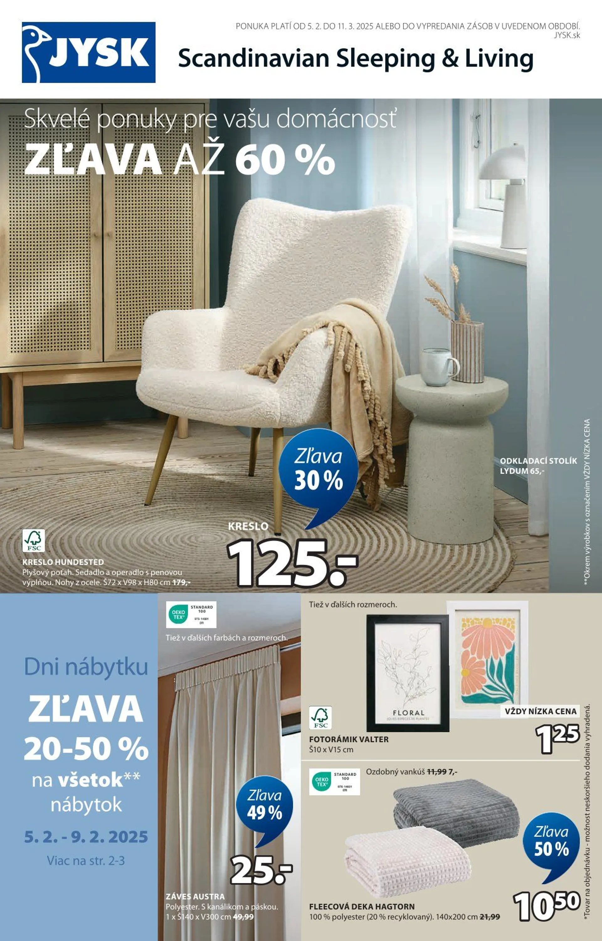 Leták: Ponuka JYSK od 5. februára do 13. marca 2025 - Prehľad Stránky 2