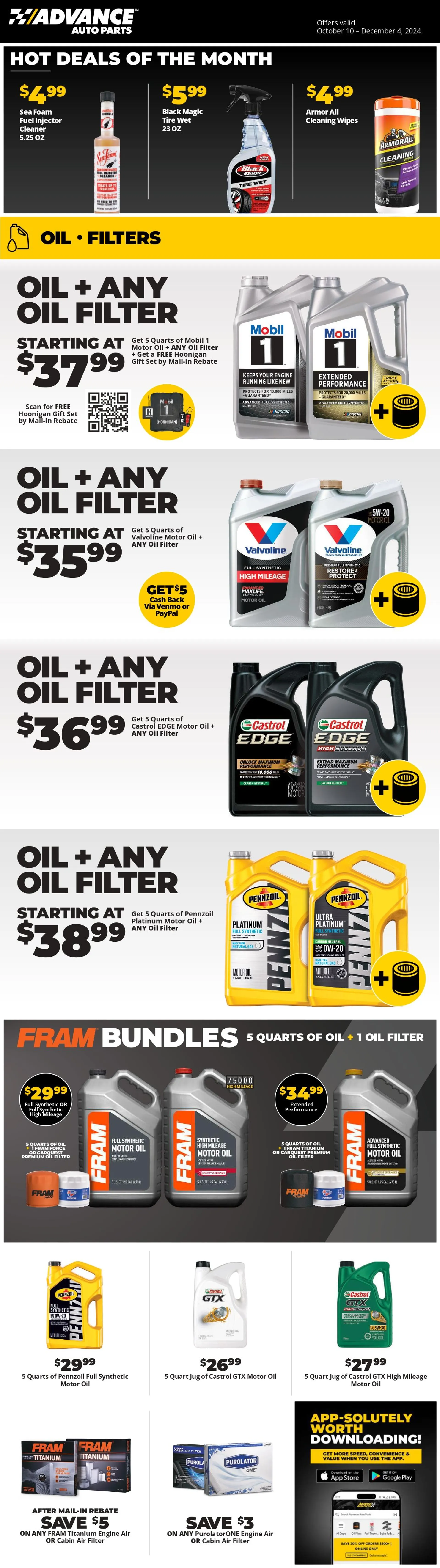 Weekly ad Advance Auto Parts sales from October 10 to December 4 2024 - Page 