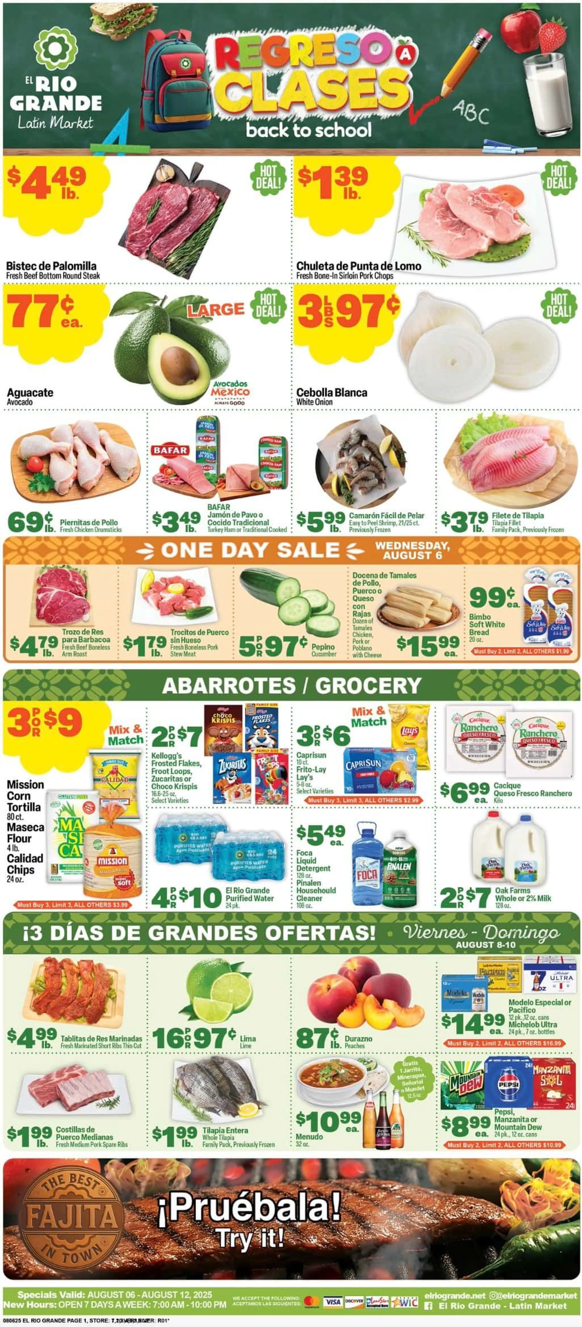 Weekly ad El Rio Grande Sales from August 6 to August 12 2025 - Page 1